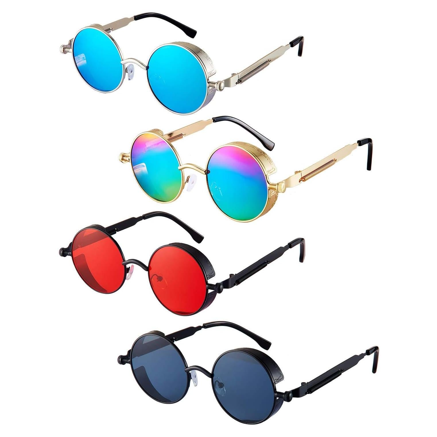 Gafas de sol retro Frienda 4 piezas estilo steampunk
