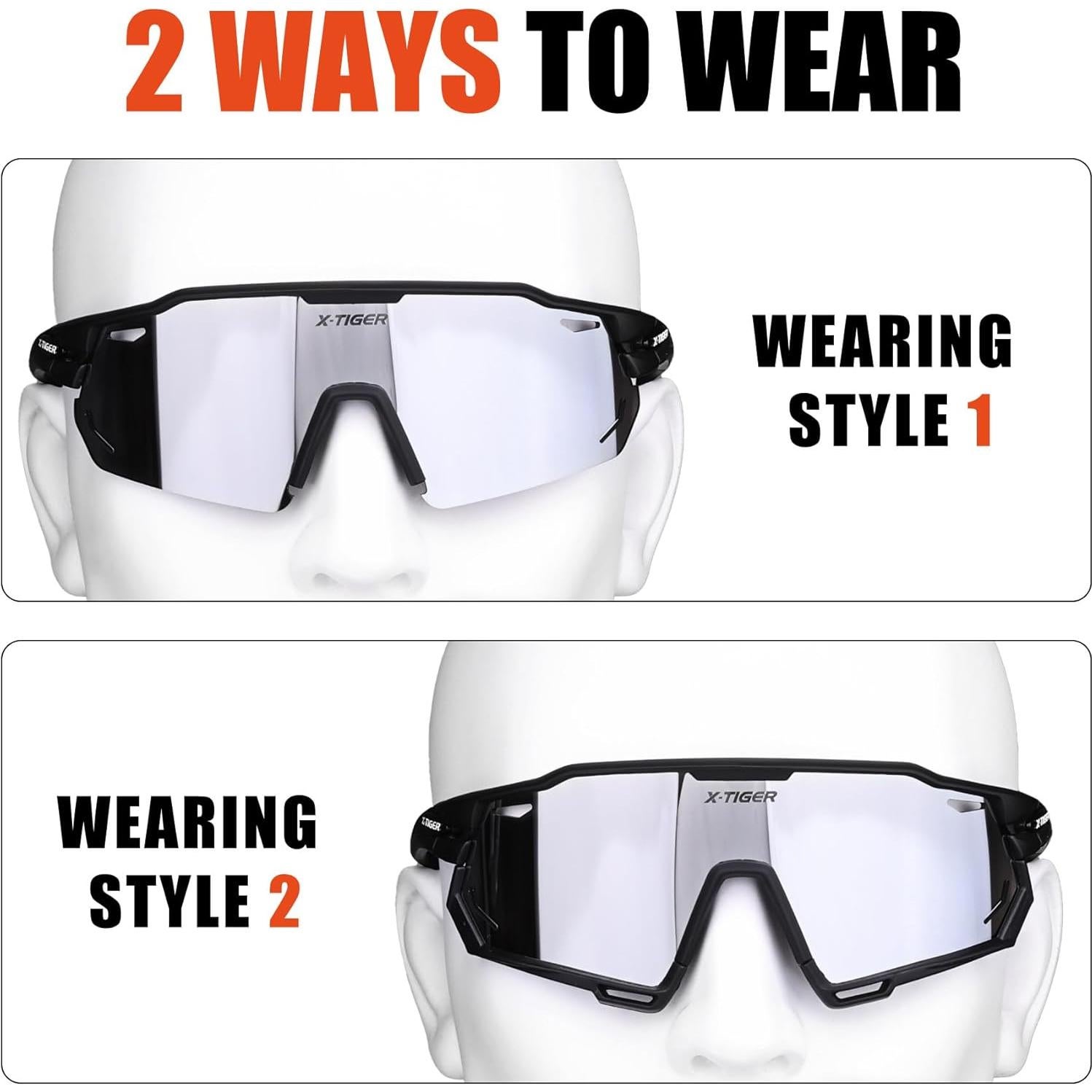 Gafas de Ciclismo X-TIGER con 5 Lentes Intercambiables