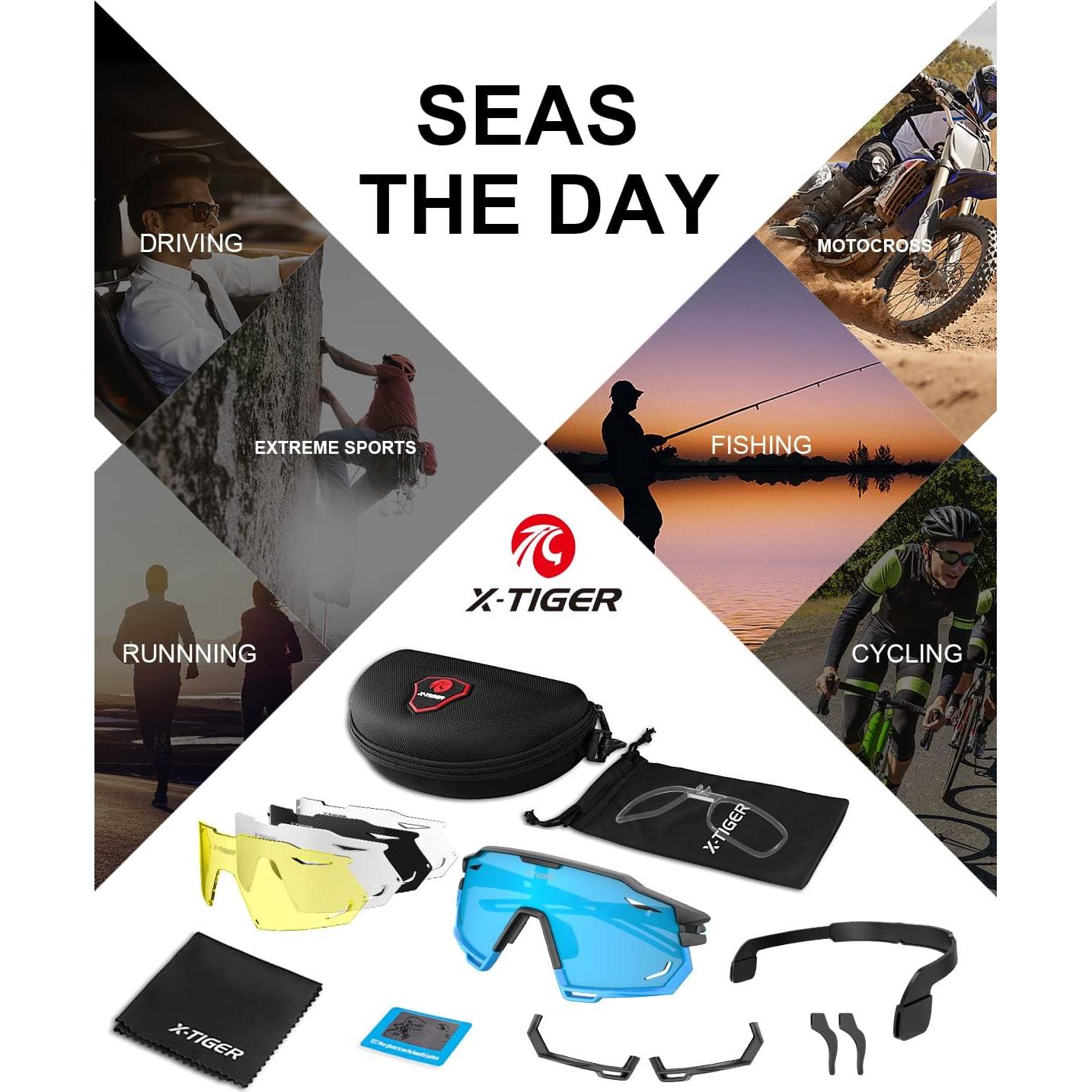 Gafas de Ciclismo X-TIGER con 5 Lentes Intercambiables