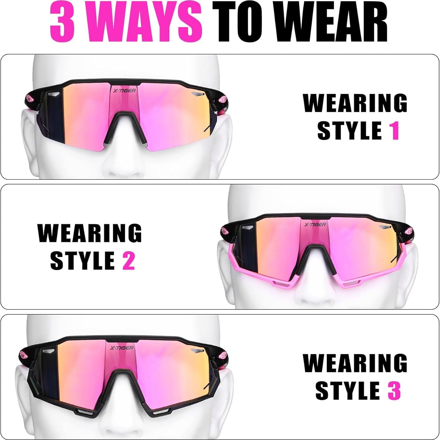 Gafas de Ciclismo X-TIGER con 5 Lentes Intercambiables