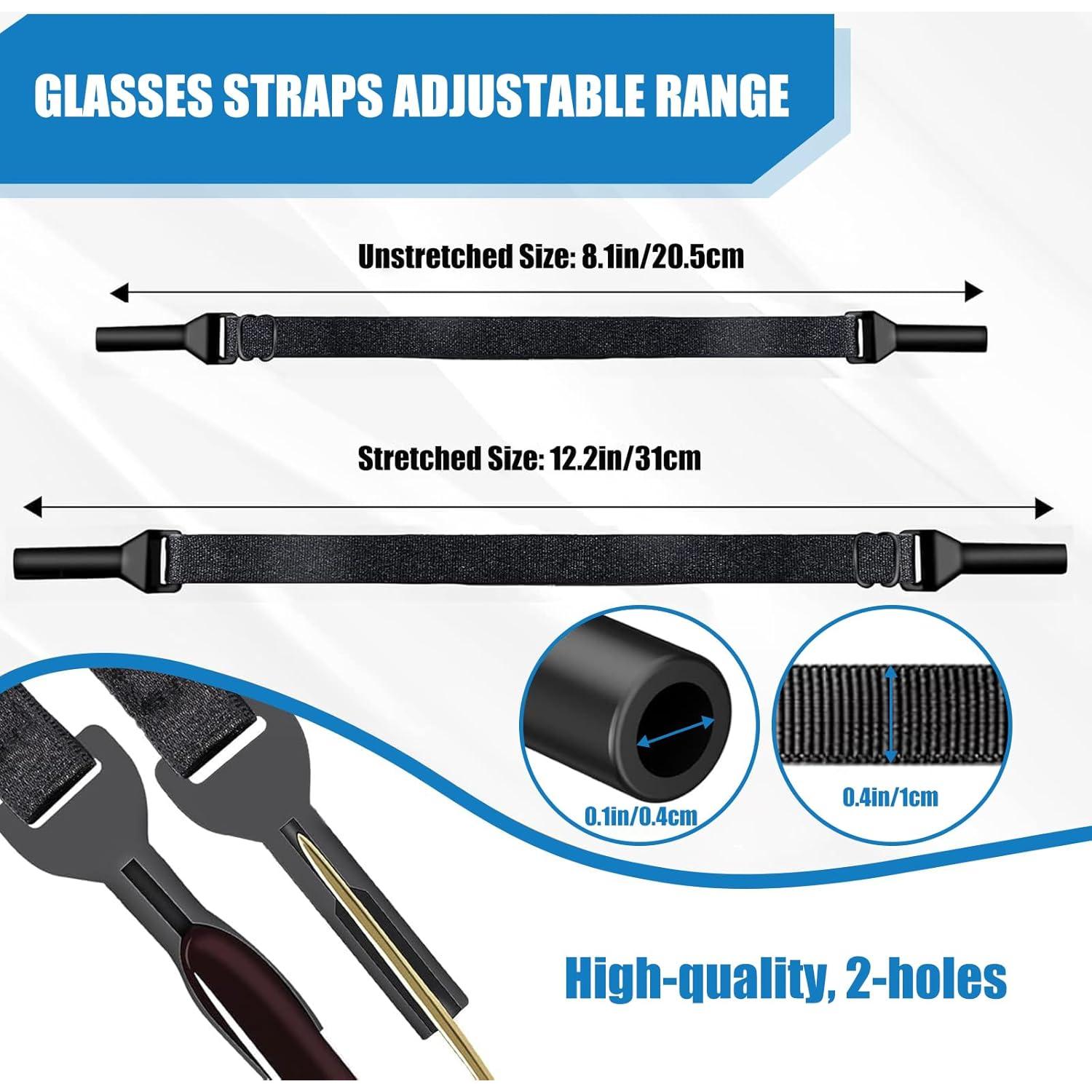 Correa Ajustable para Gafas KECHIO Negra 24-34 cm 4 Piezas