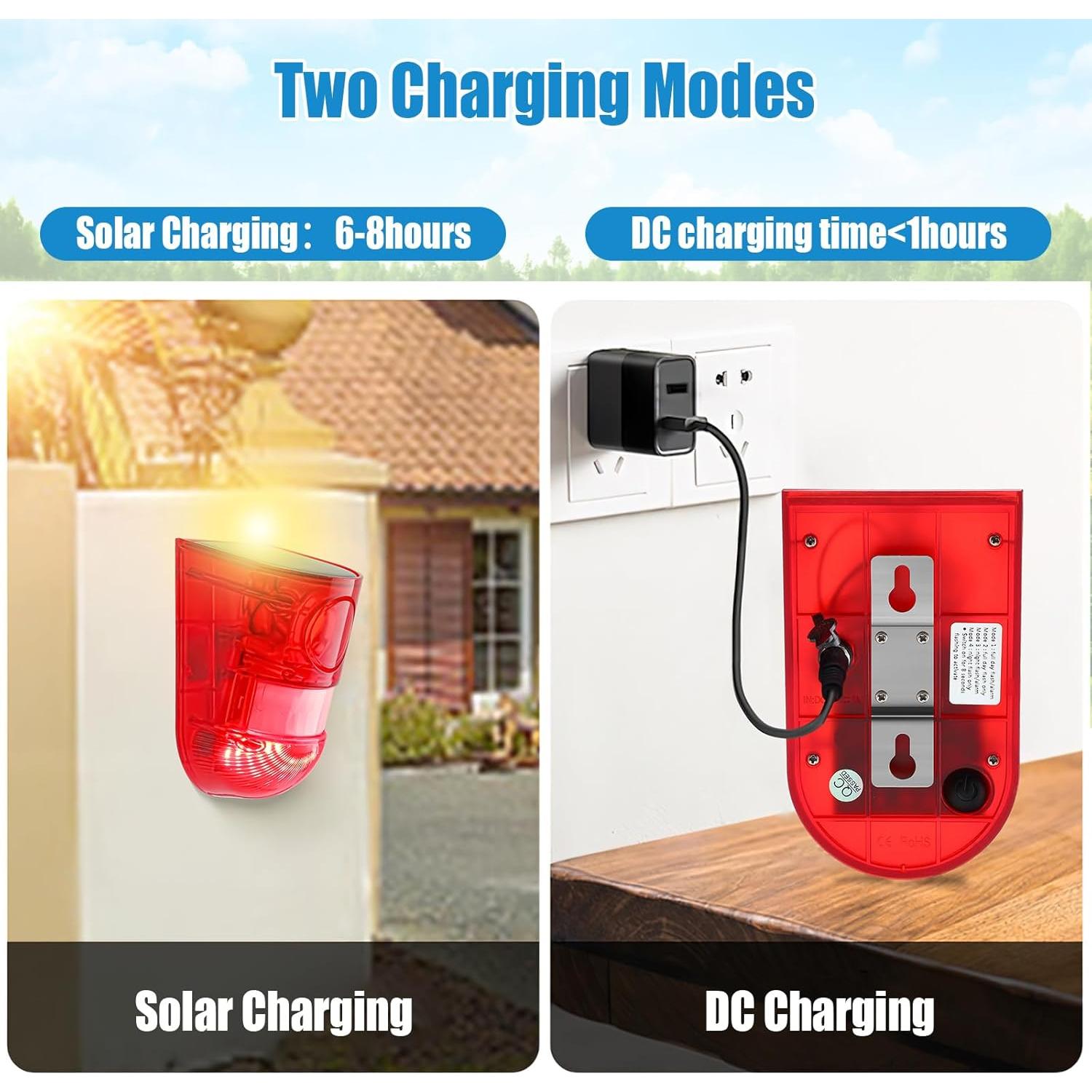 Alarma Solar Qualirey con Sensor de Movimiento 129dB - 6 Piezas