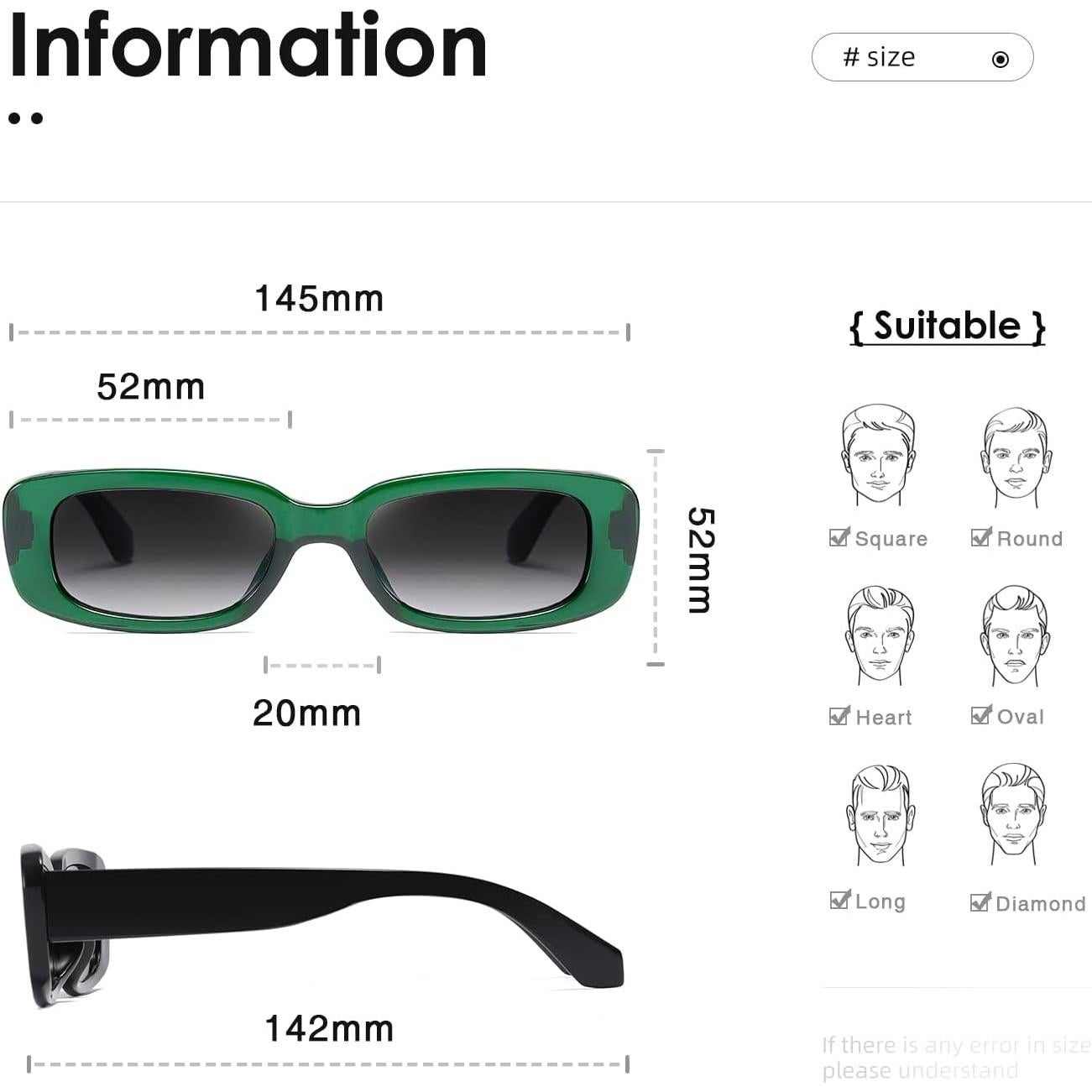 Gafas de sol KIMORN rectangulares UV400 para hombres y mujeres