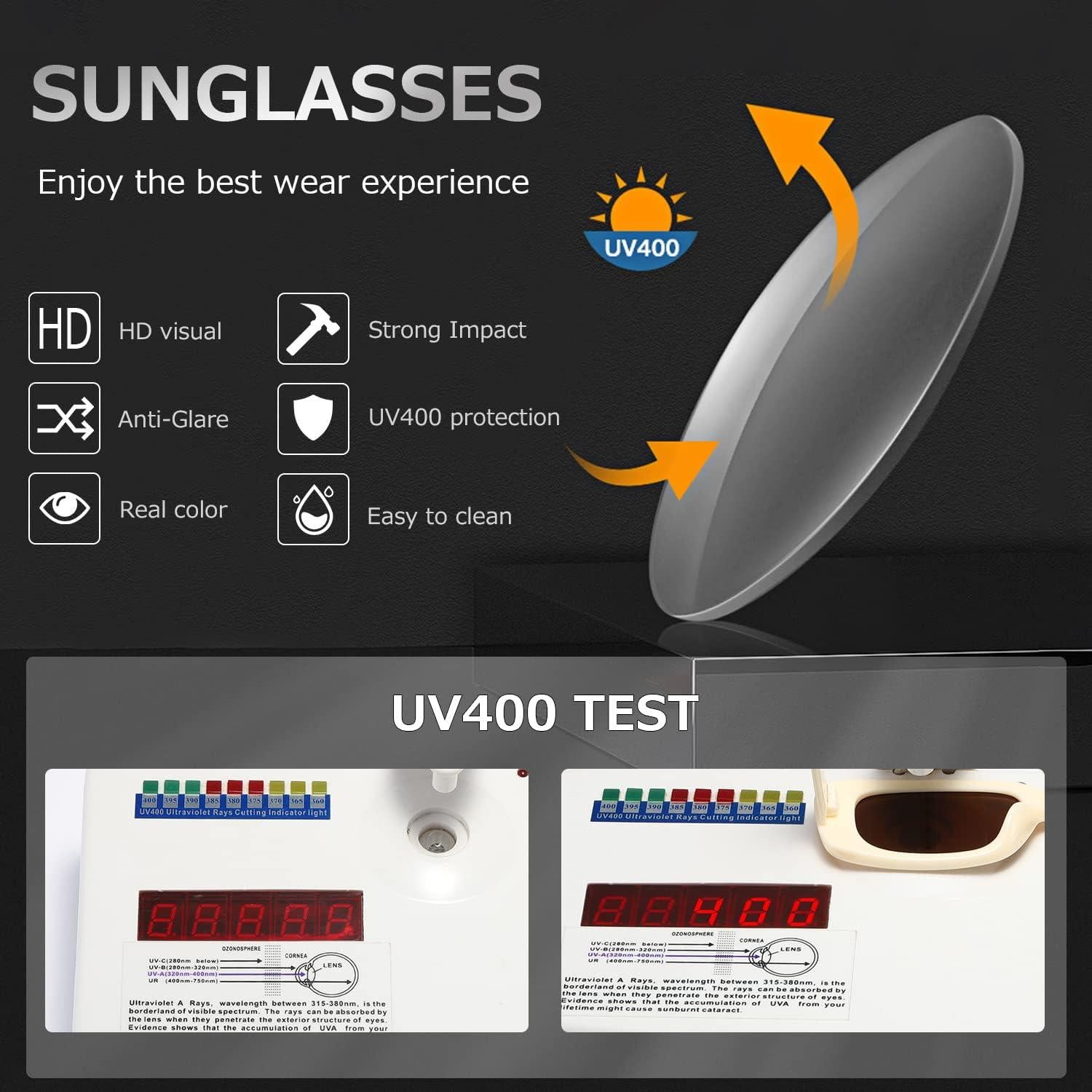 Gafas de sol KIMORN rectangulares UV400 para hombres y mujeres