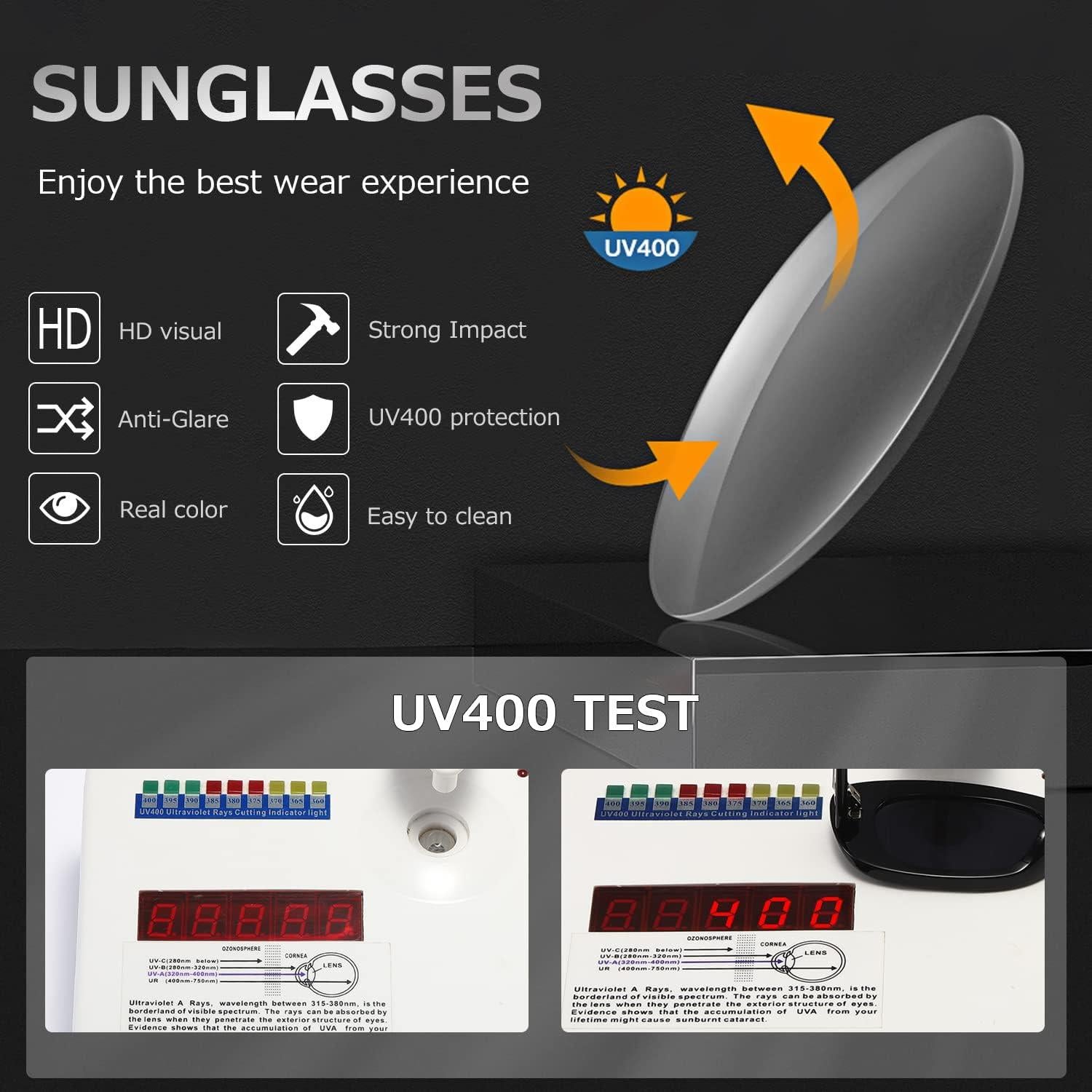 Gafas de sol KIMORN rectangulares UV400 para hombres y mujeres