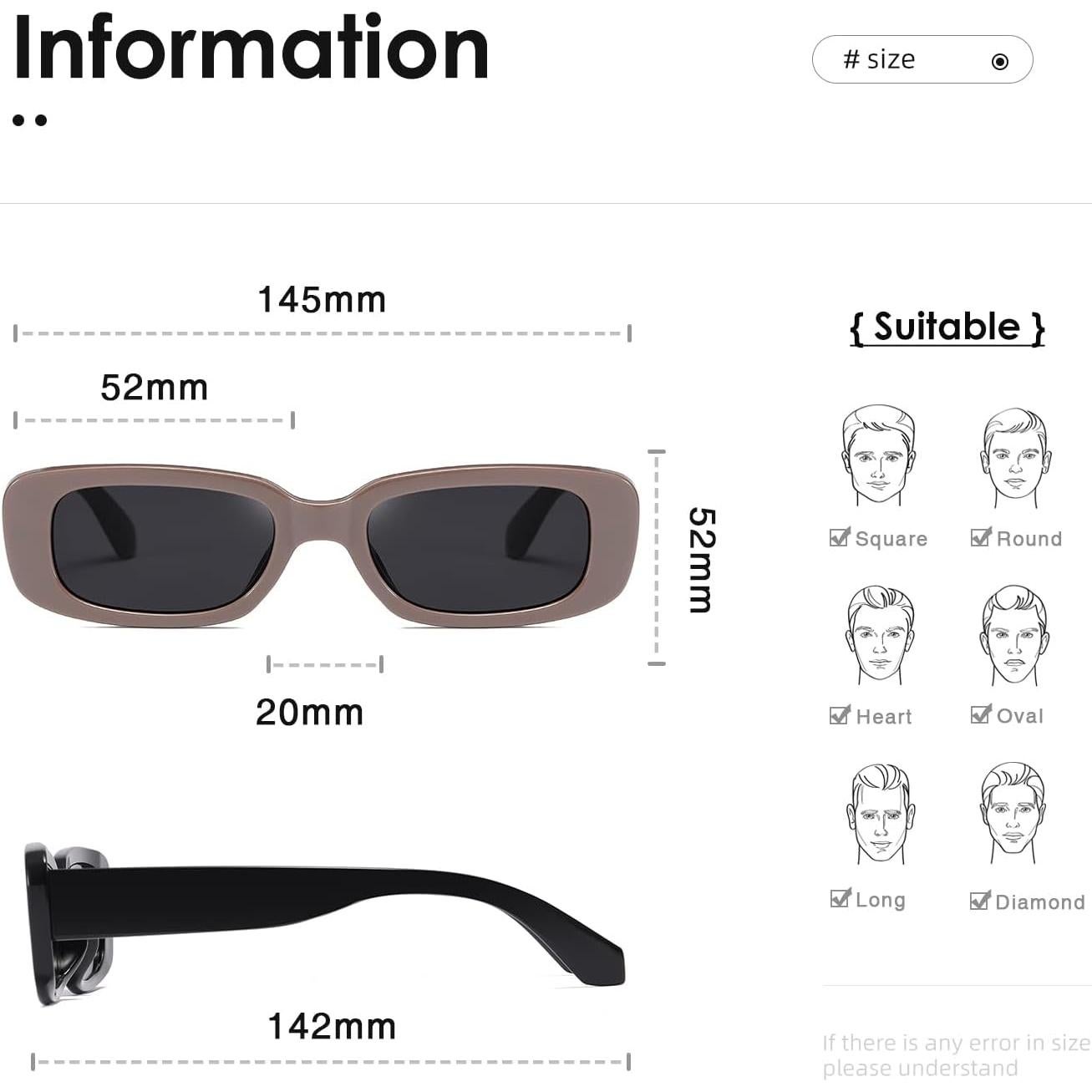 Gafas de sol KIMORN rectangulares UV400 para hombres y mujeres