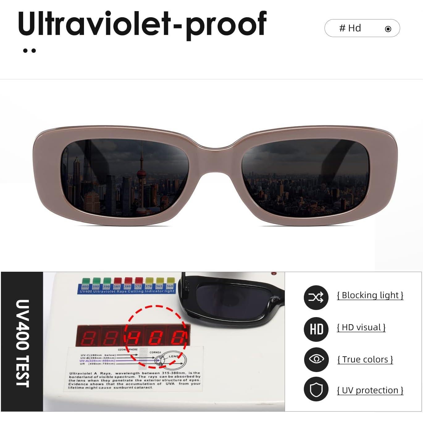 Gafas de sol KIMORN rectangulares UV400 para hombres y mujeres