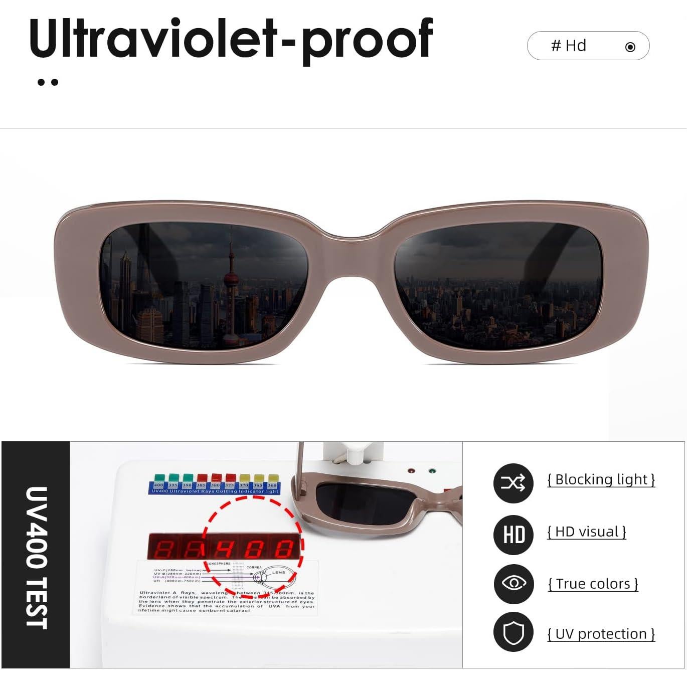 Gafas de sol KIMORN rectangulares UV400 para hombres y mujeres