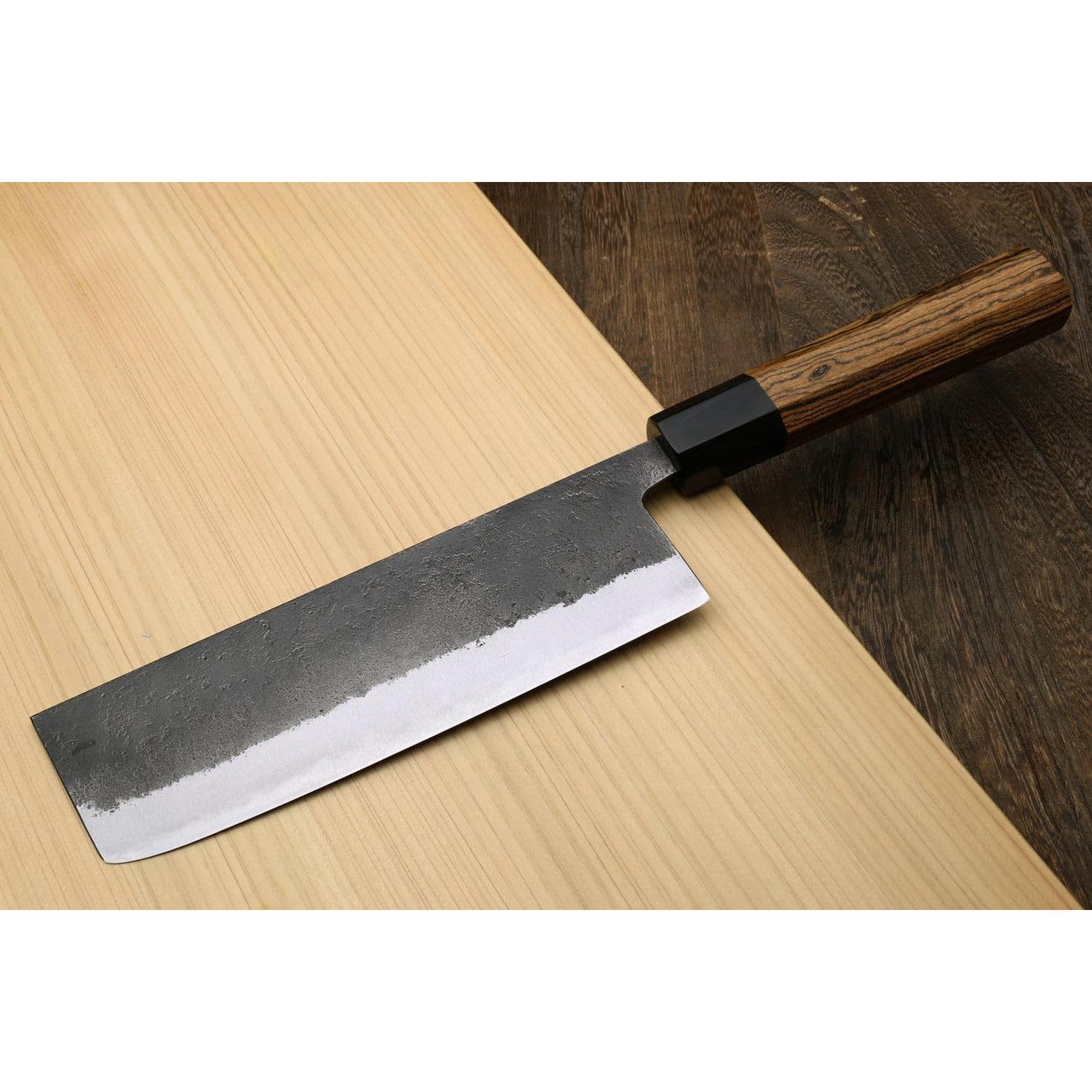 Cuchillo Nakiri Yoshihiro 165mm Acero Blanco #2 Mango Cocobolo