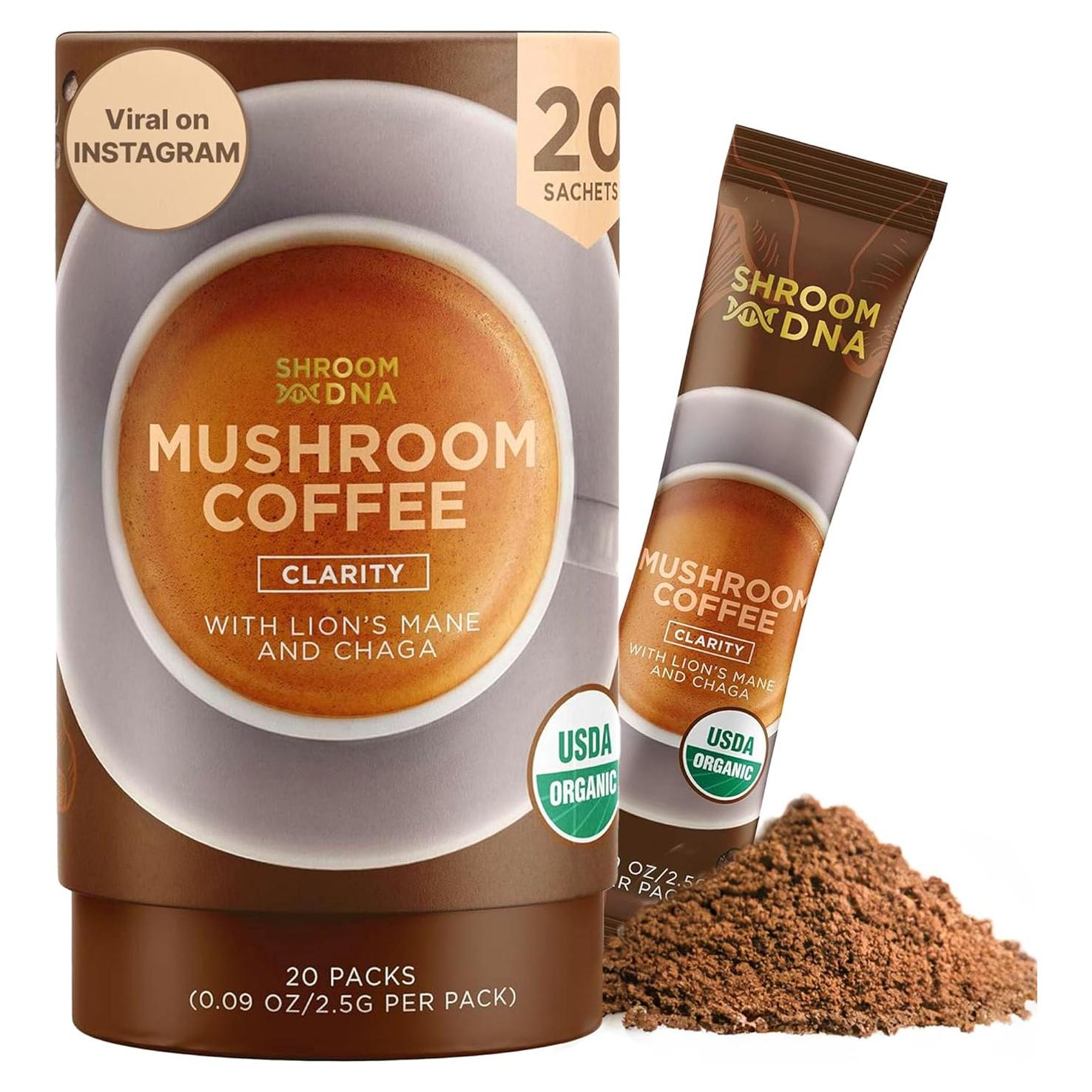 Café Instantáneo de Champiñones ShroomDNA 51g - Melena de León y Chaga