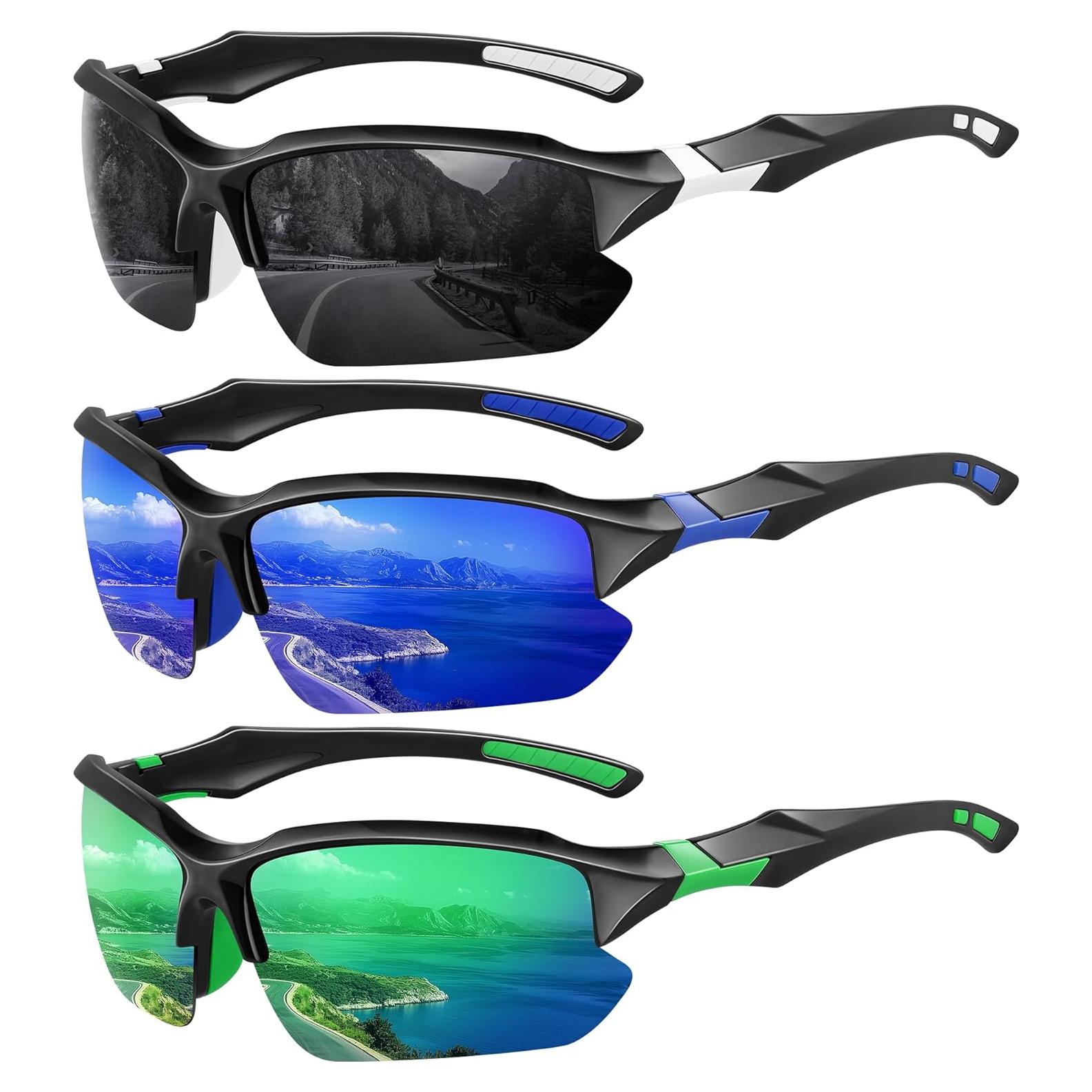 Gafas de sol polarizadas XVXV para hombres - Medio marco UV