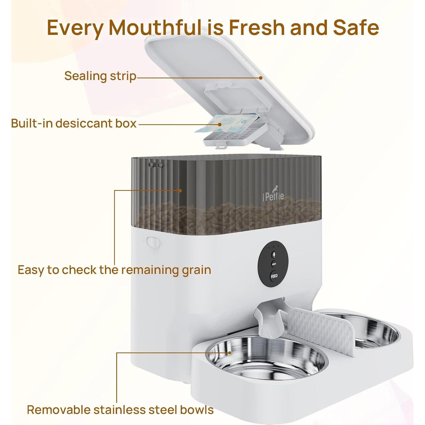 Comedero Automático iPettie WiFi 5L para 2 Mascotas