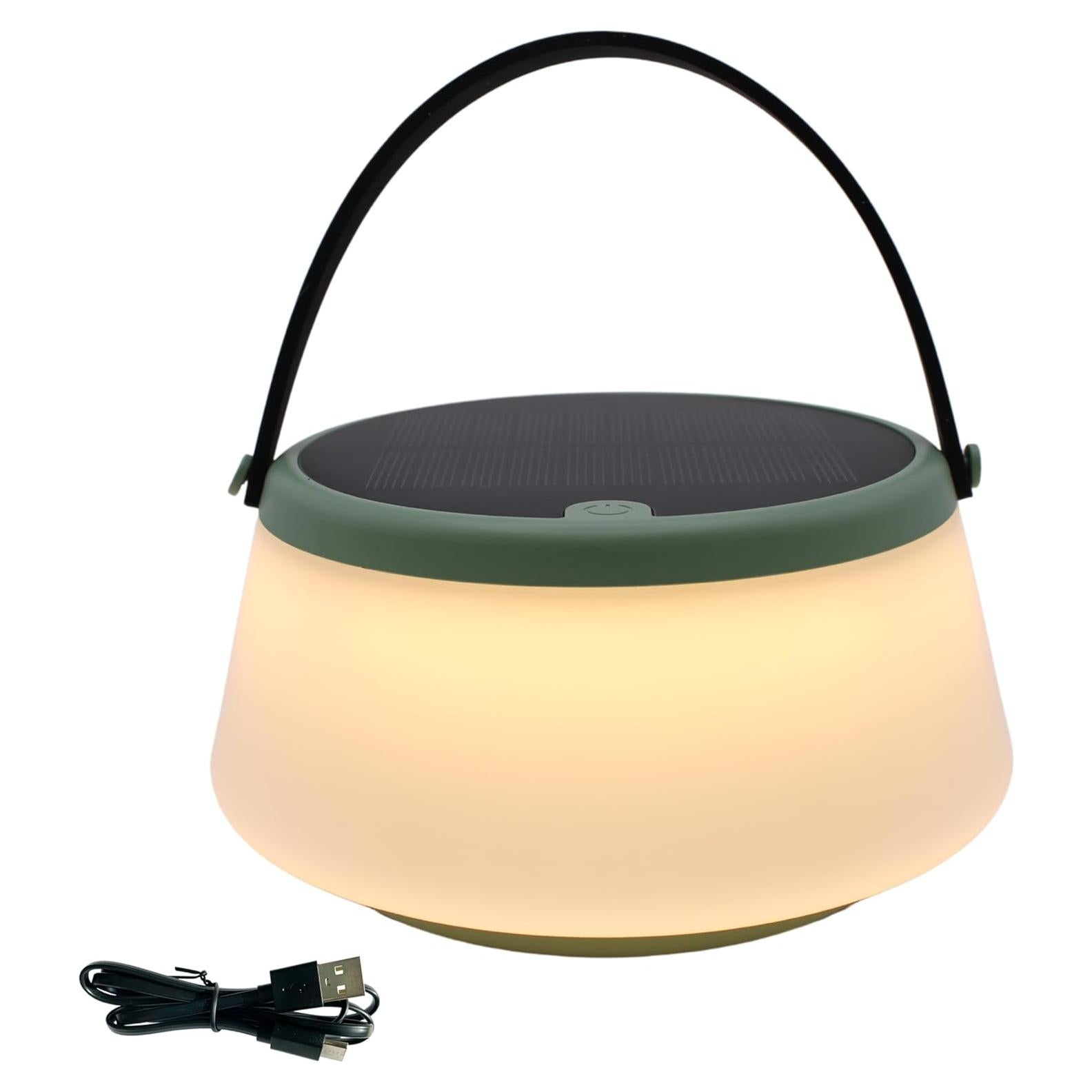 Lámpara y Linterna Solar Portátil 2-en-1 VerLuce Verde 330 Lúmenes