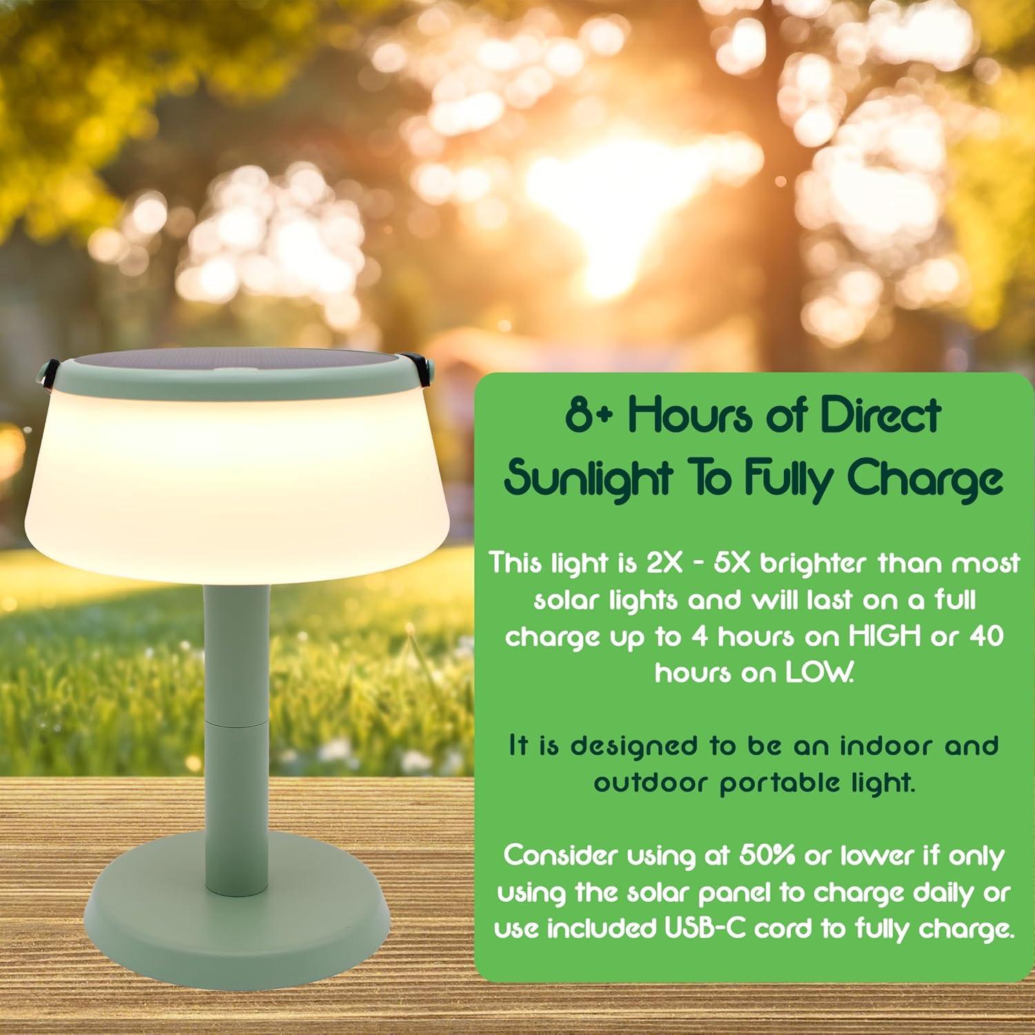 Lámpara y Linterna Solar Portátil 2-en-1 VerLuce Verde 330 Lúmenes