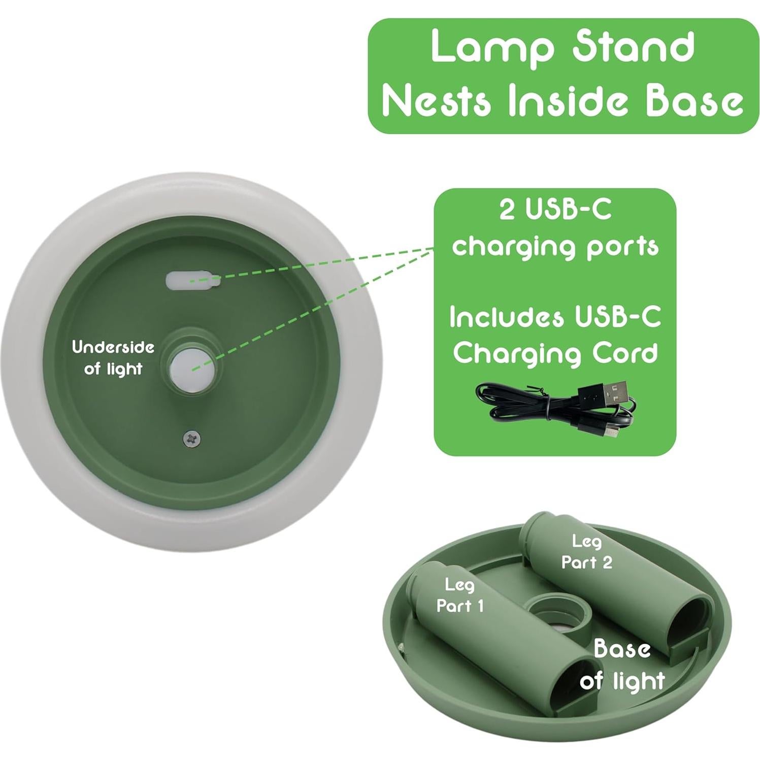 Lámpara y Linterna Solar Portátil 2-en-1 VerLuce Verde 330 Lúmenes