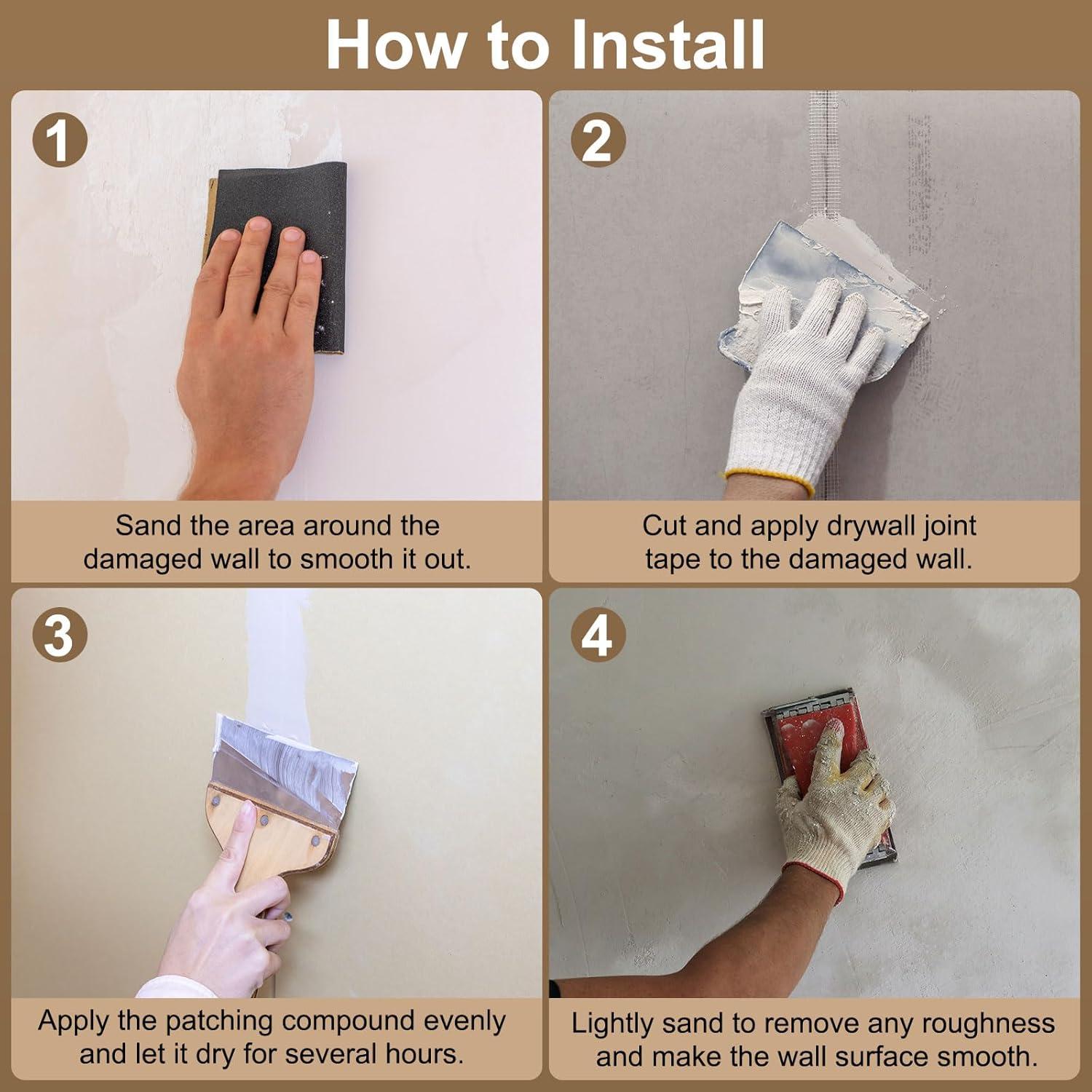 Cinta de Malla Autoadhesiva PATIKIL 7.62 cm x 29.87 m para Paneles de Yeso