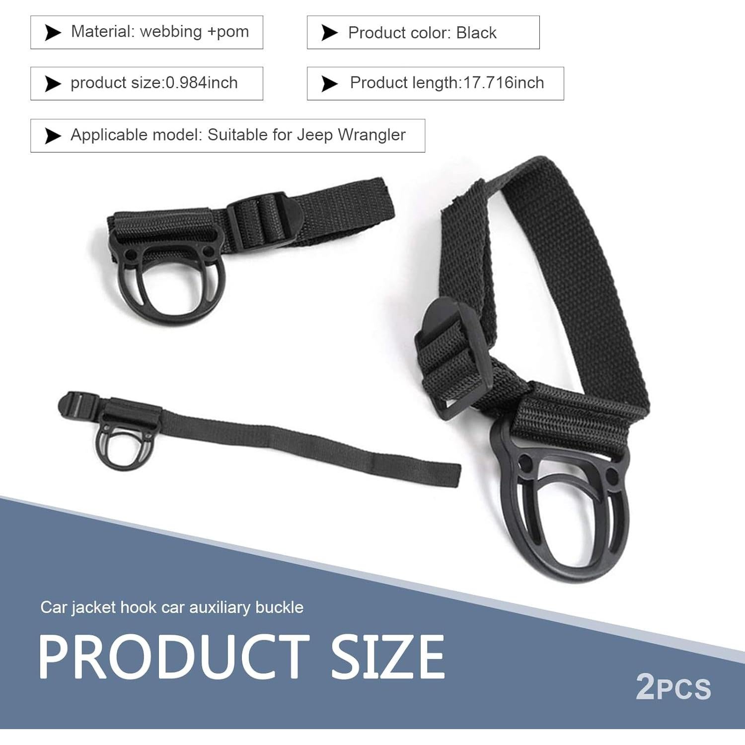 Kit de Ganchos para Colgar en Coche Bawkars - 2 Piezas para Jeep