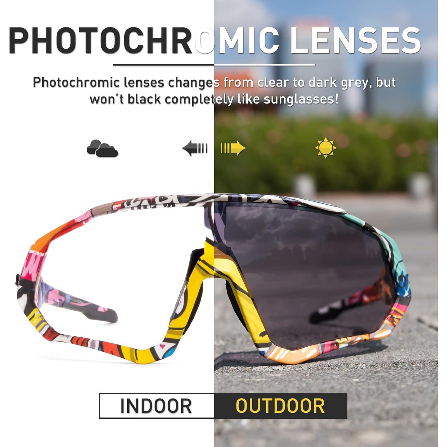 Gafas de Ciclismo Fotoquímicas KAPVOE UV400 para Adultos