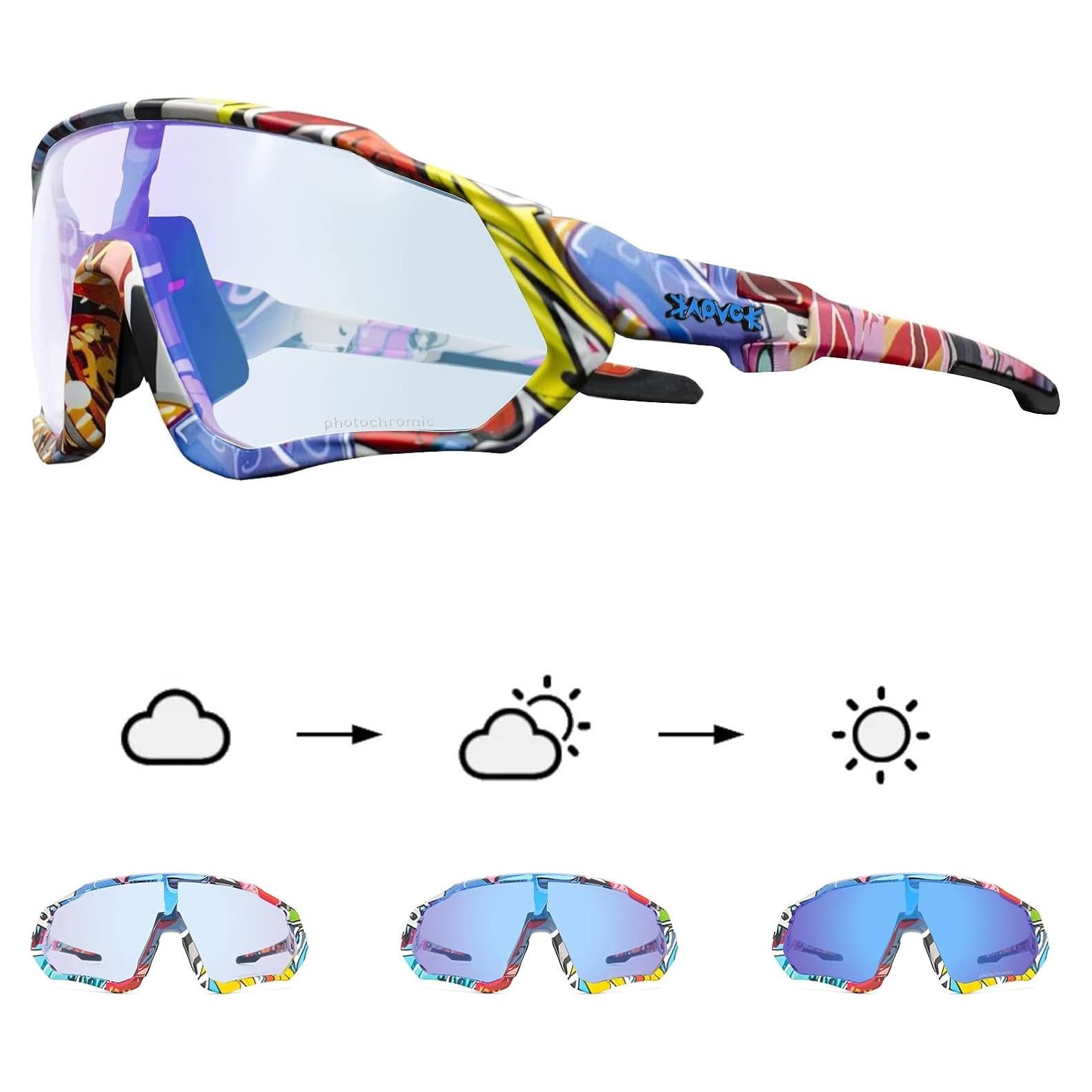 Gafas de Ciclismo KAPVOE Fotoquímicas UV400 para MTB