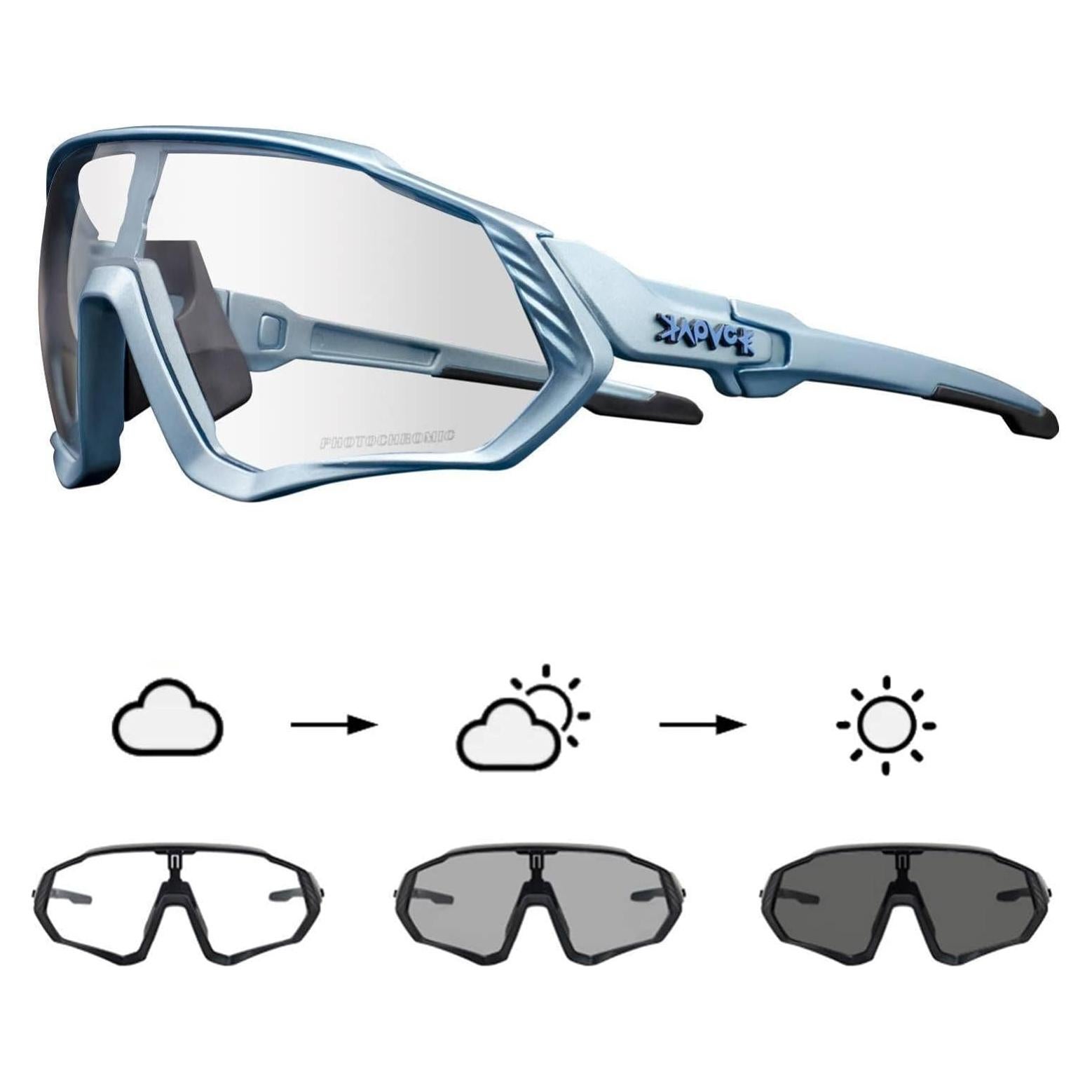 Gafas de Ciclismo KAPVOE Fotoquímicas UV400 para Adultos