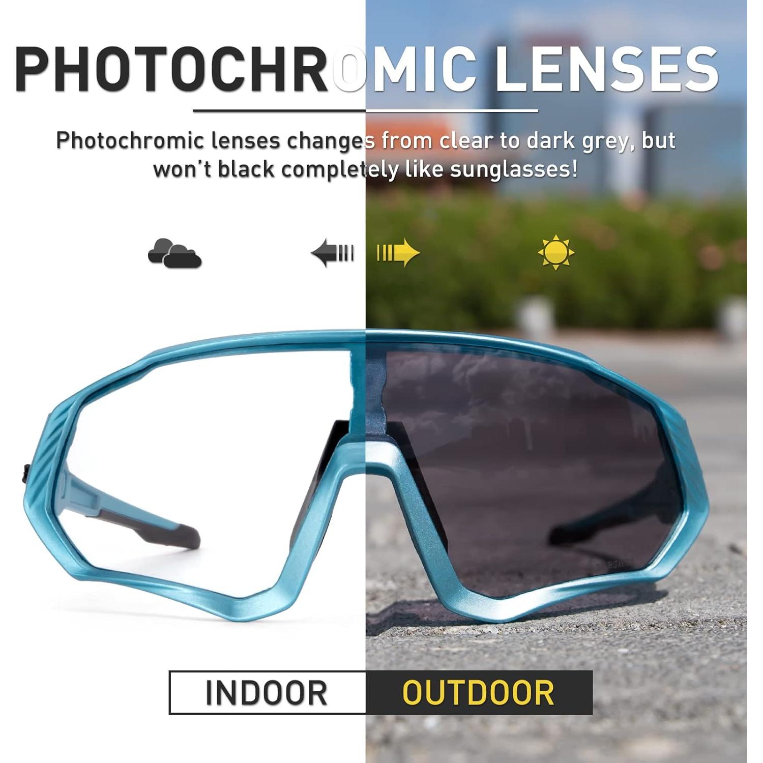 Gafas de Ciclismo KAPVOE Fotoquímicas UV400 para Adultos