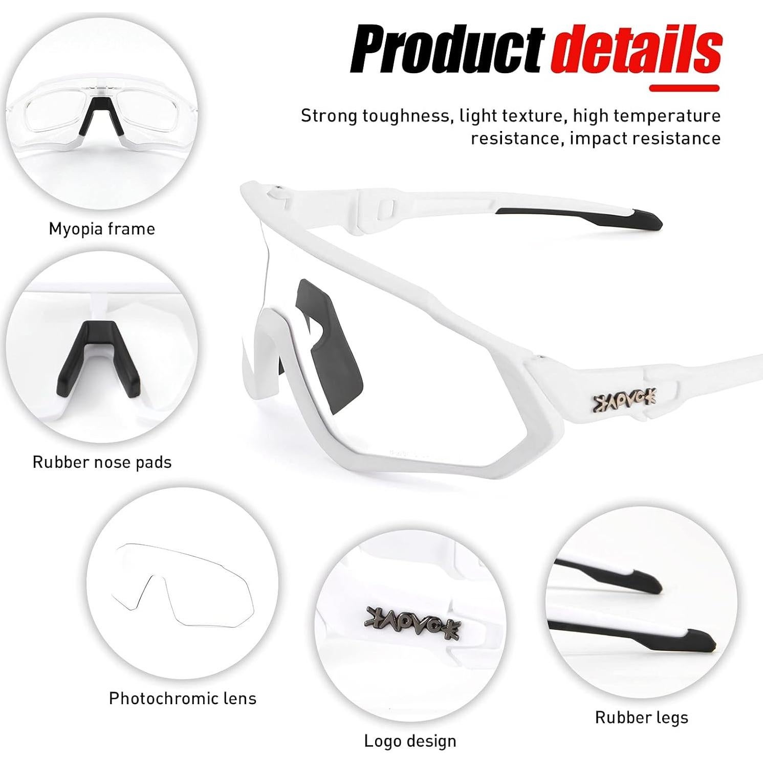 Gafas de Ciclismo KAPVOE Fotoquímicas UV400 para MTB