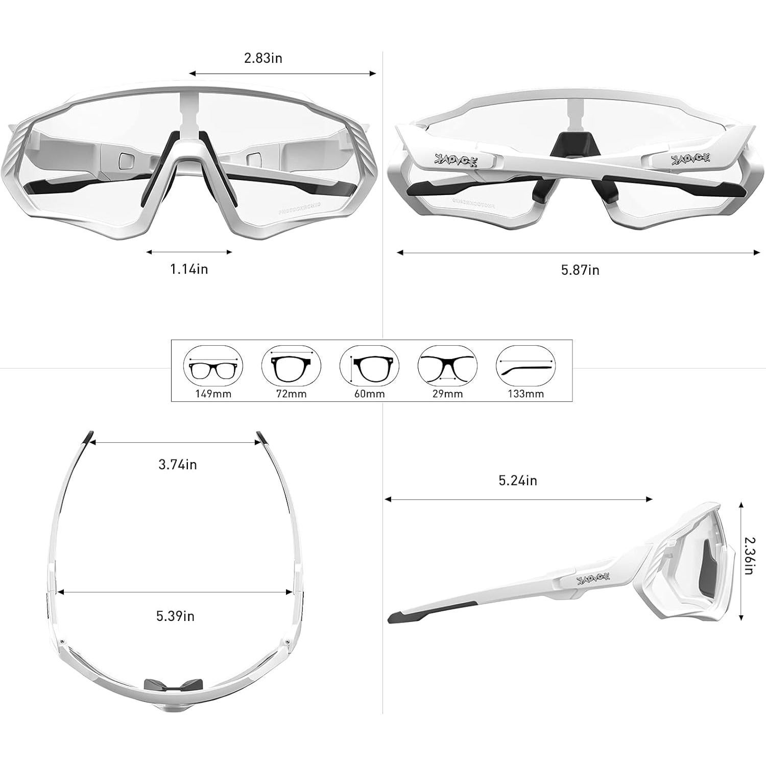Gafas de Ciclismo KAPVOE Fotoquímicas UV400 para MTB
