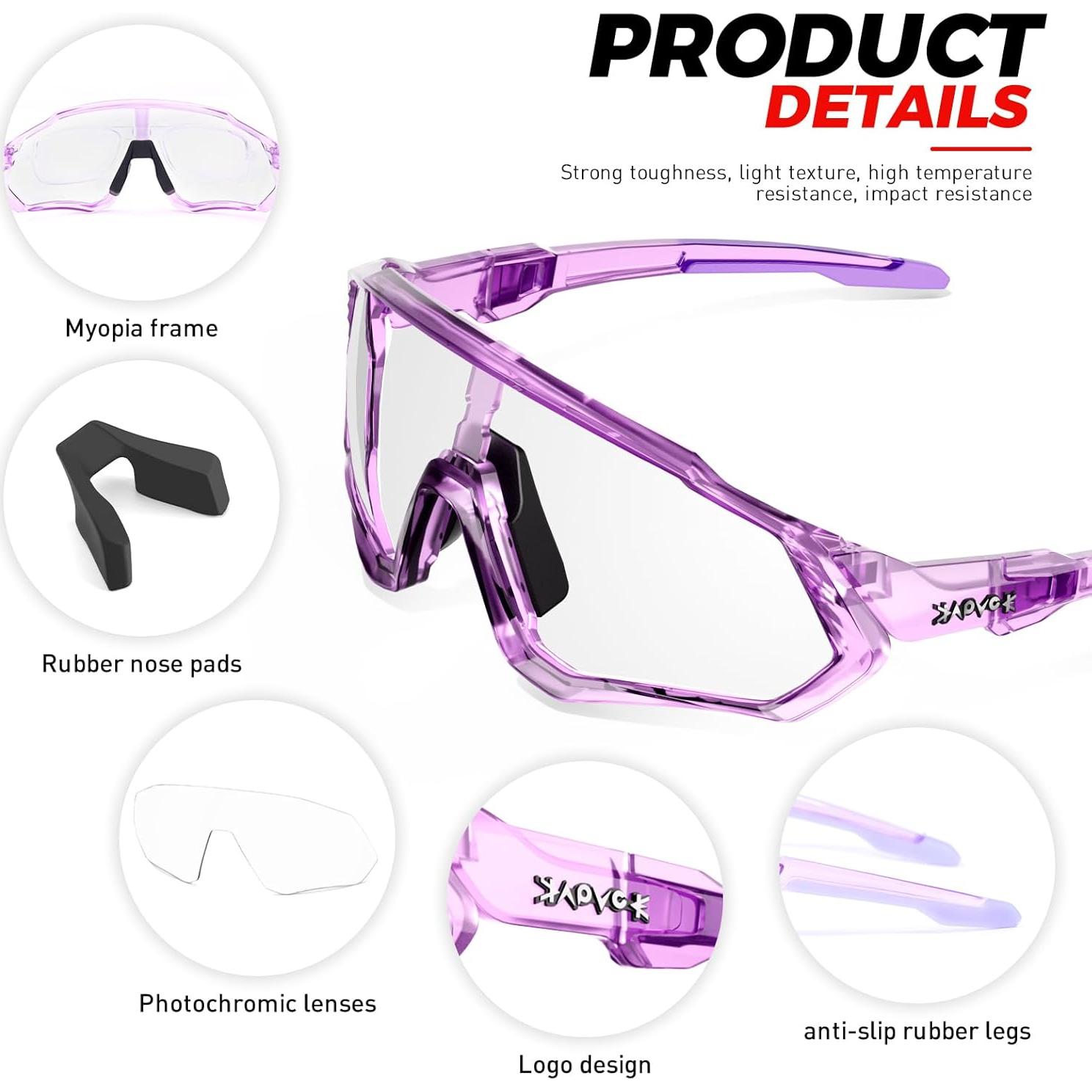Gafas de Ciclismo KAPVOE K9408 Fotoquímicas UV400