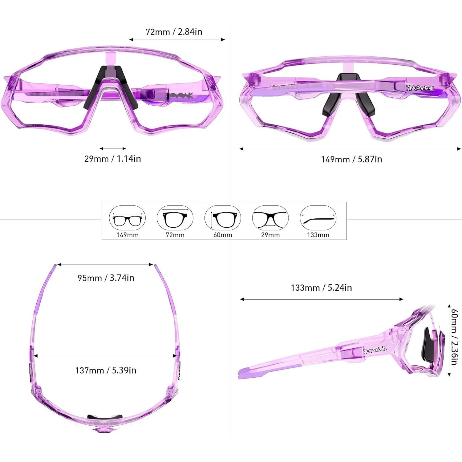 Gafas de Ciclismo KAPVOE K9408 Fotoquímicas UV400