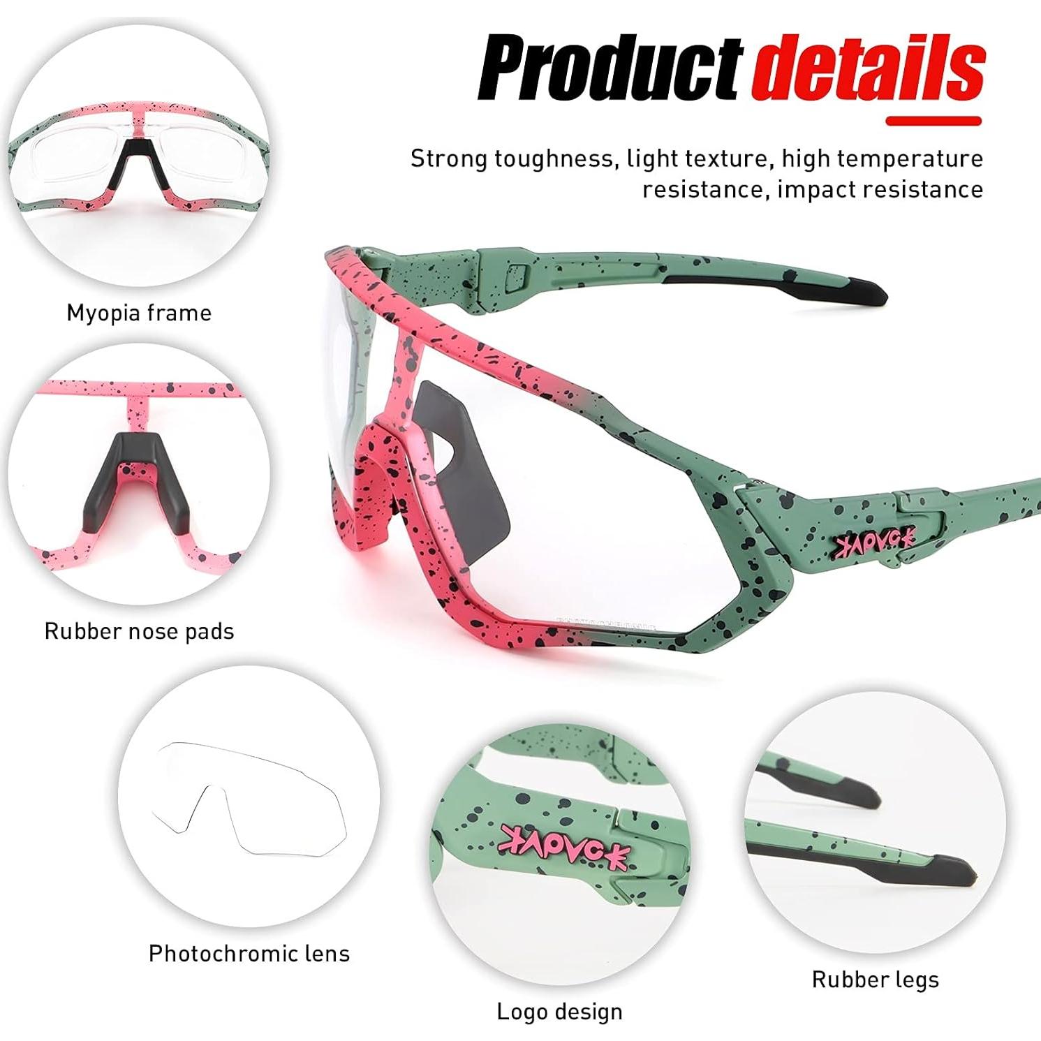 Gafas de Ciclismo KAPVOE Fotoquímicas UV400 para Adultos