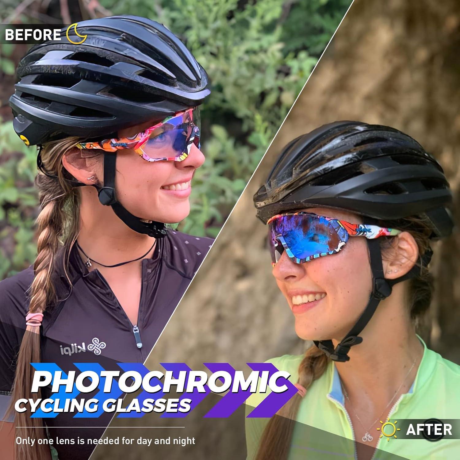 Gafas de Ciclismo KAPVOE Fotoquímicas UV400 para Adultos