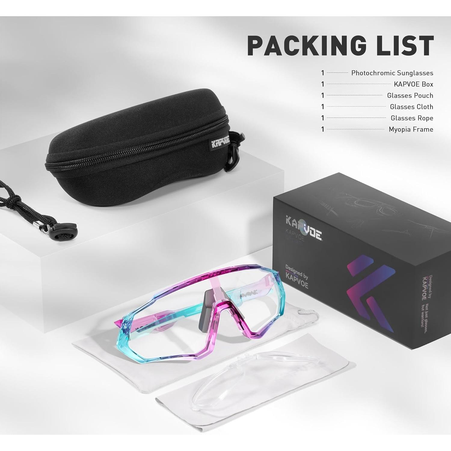 Gafas de Ciclismo KAPVOE Fotoquímicas UV400 para MTB