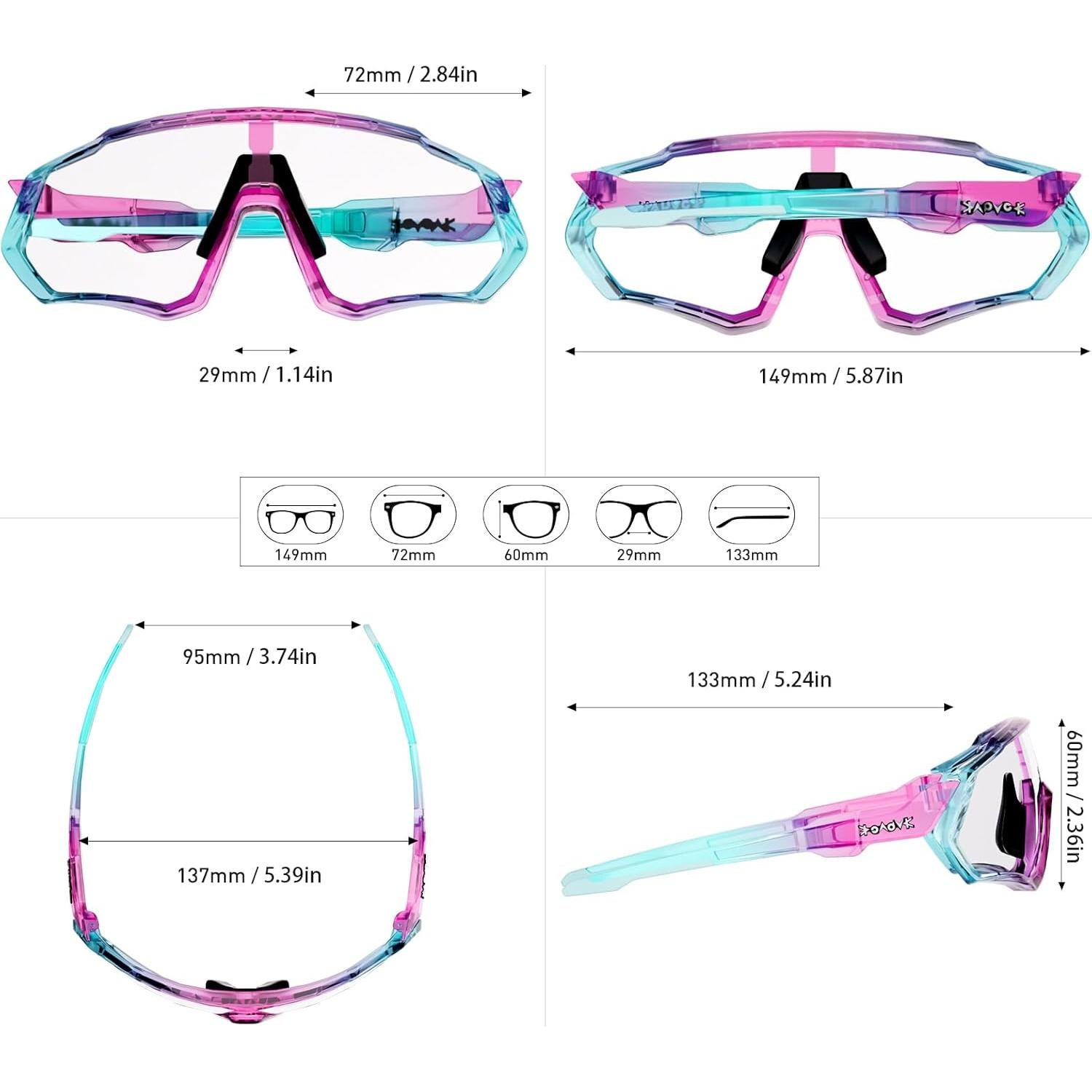 Gafas de Ciclismo KAPVOE Fotoquímicas UV400 para MTB