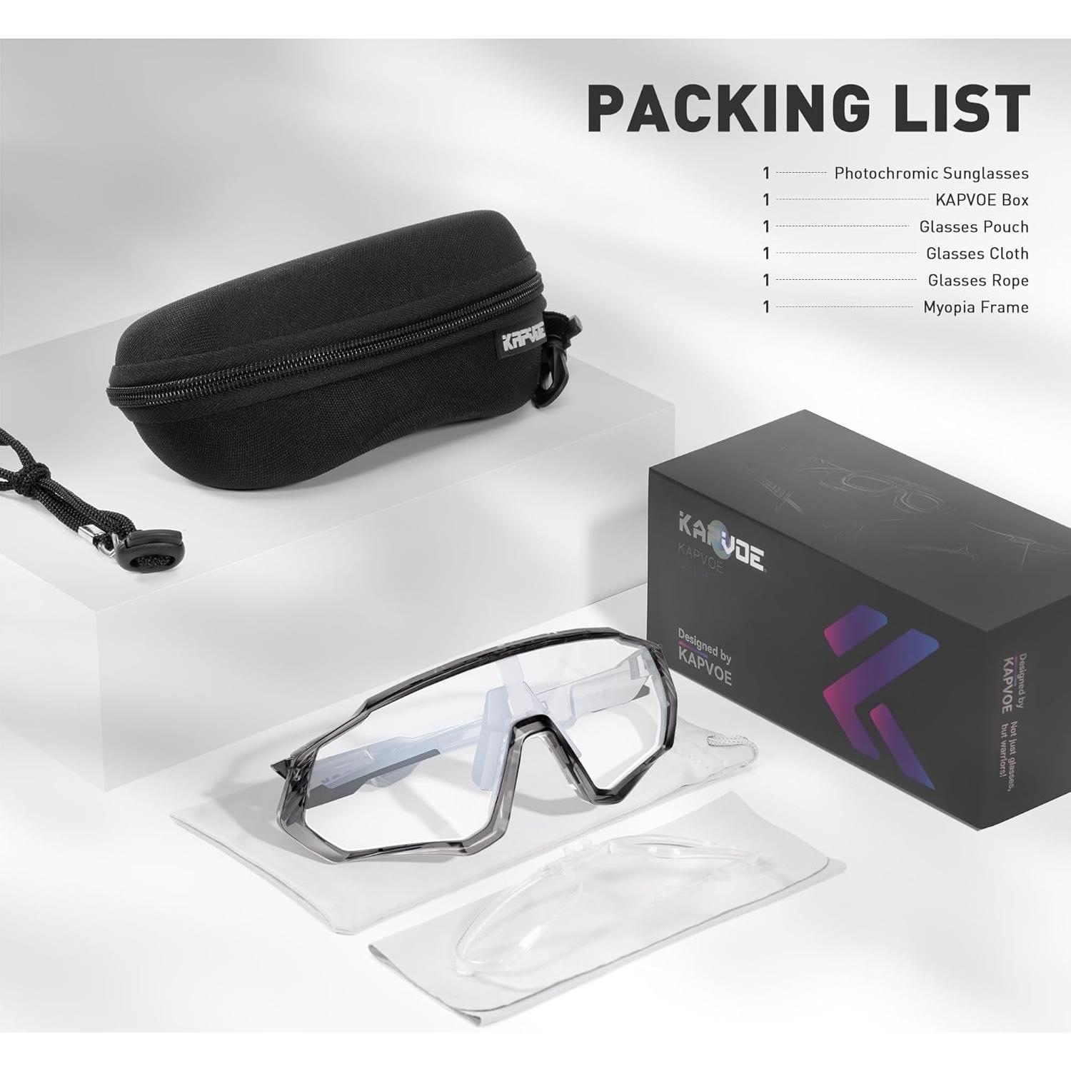 Gafas de Ciclismo KAPVOE Fotoquímicas UV400 Unisex