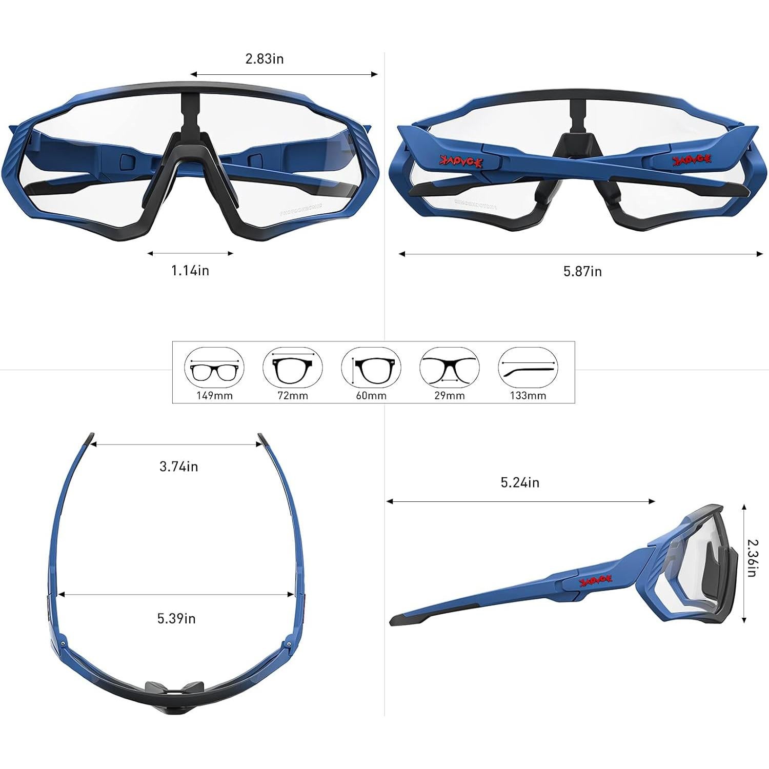 Gafas de Ciclismo KAPVOE Fotoquímicas UV400 para MTB
