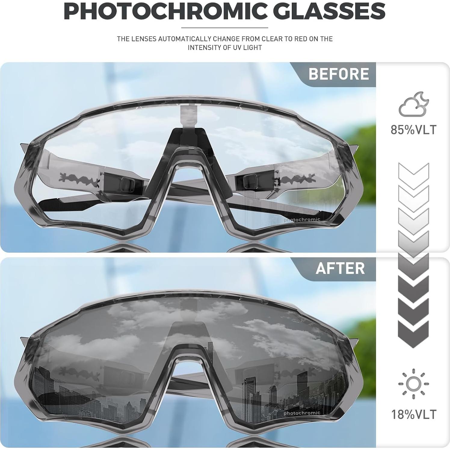 Gafas de Ciclismo KAPVOE Fotoquímicas UV400 para MTB