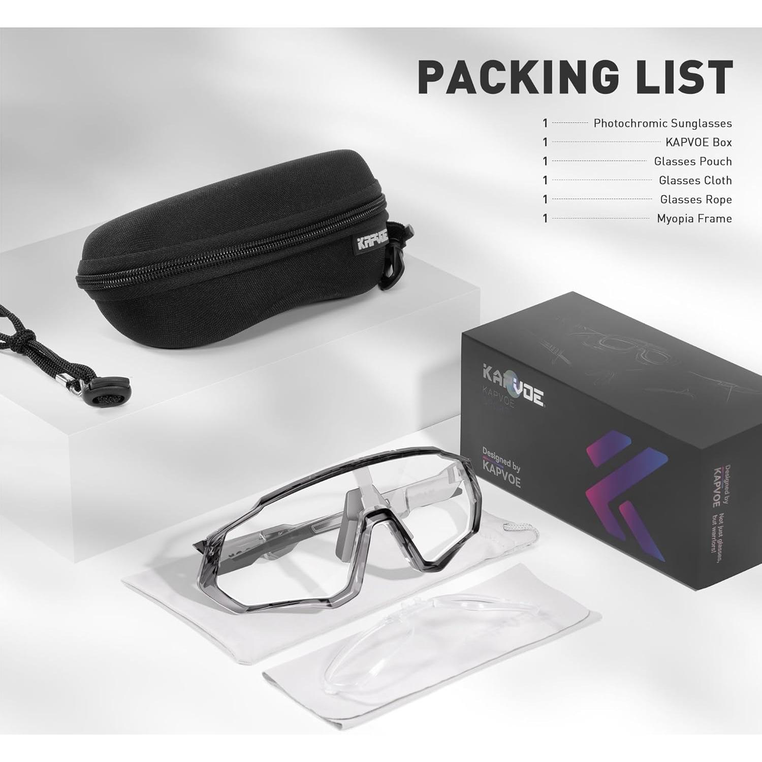 Gafas de Ciclismo KAPVOE Fotoquímicas UV400 para MTB