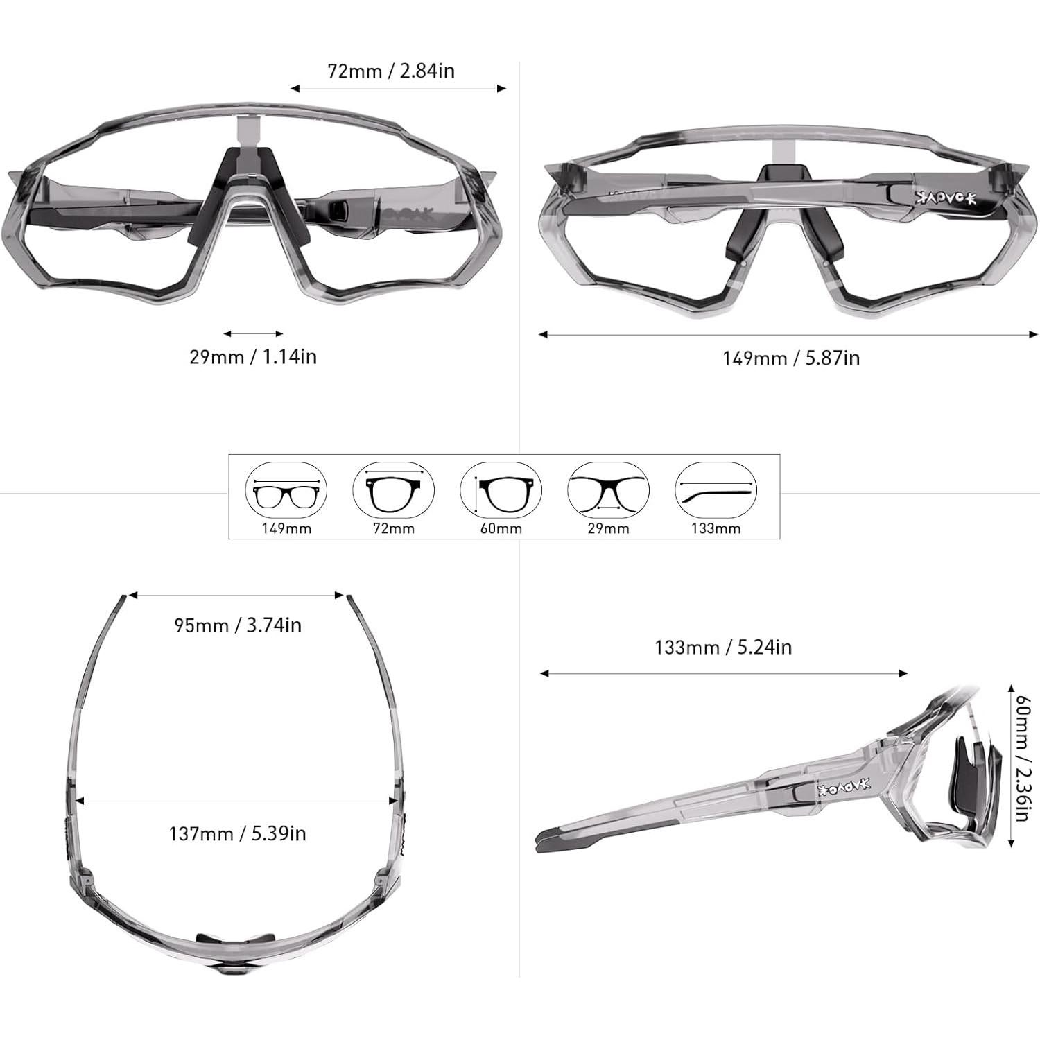 Gafas de Ciclismo KAPVOE Fotoquímicas UV400 para MTB