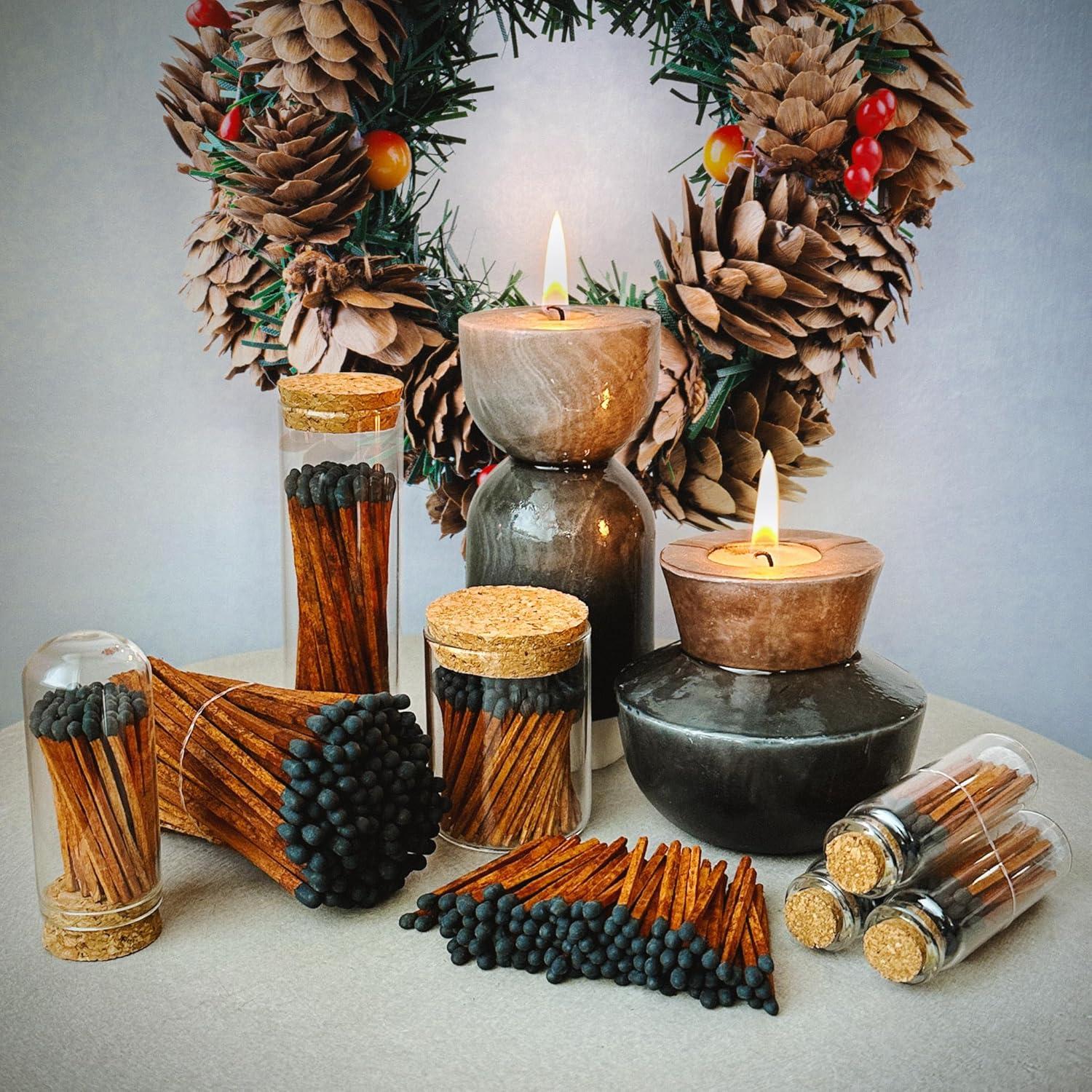 Fósforos Decorativos Thankful Greetings en Tarro de Vidrio 100u