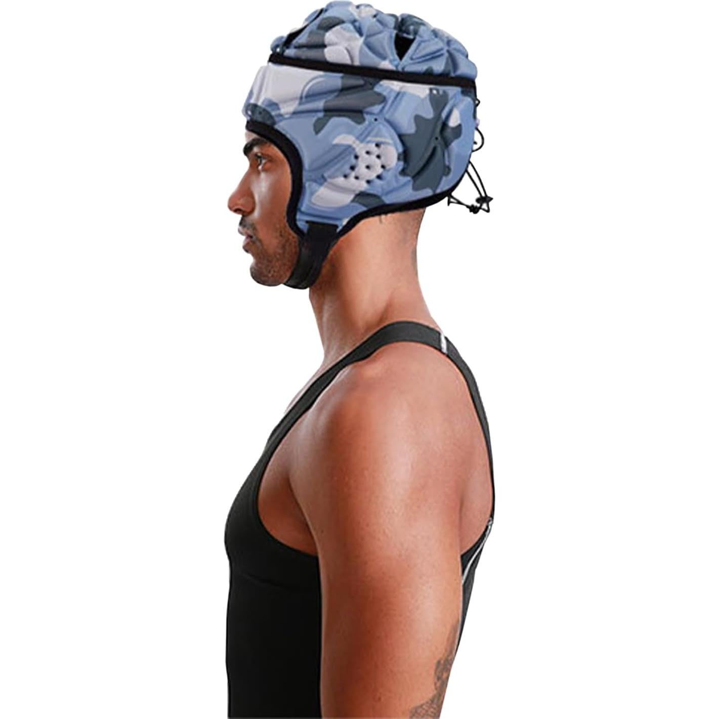 Casco de Rugby Ajustable Starsouce Camo-Azul para Adultos