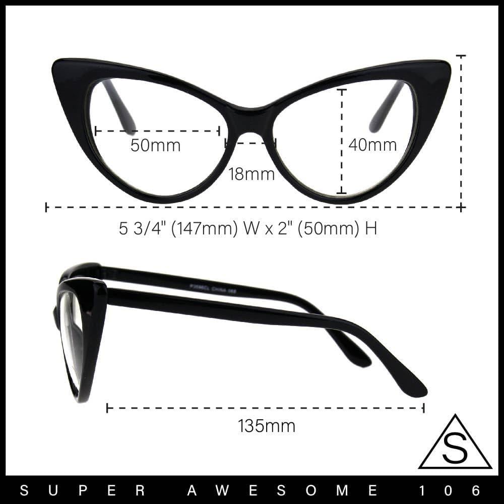 Gafas de Ojo de Gato Góticas Claras para Mujeres