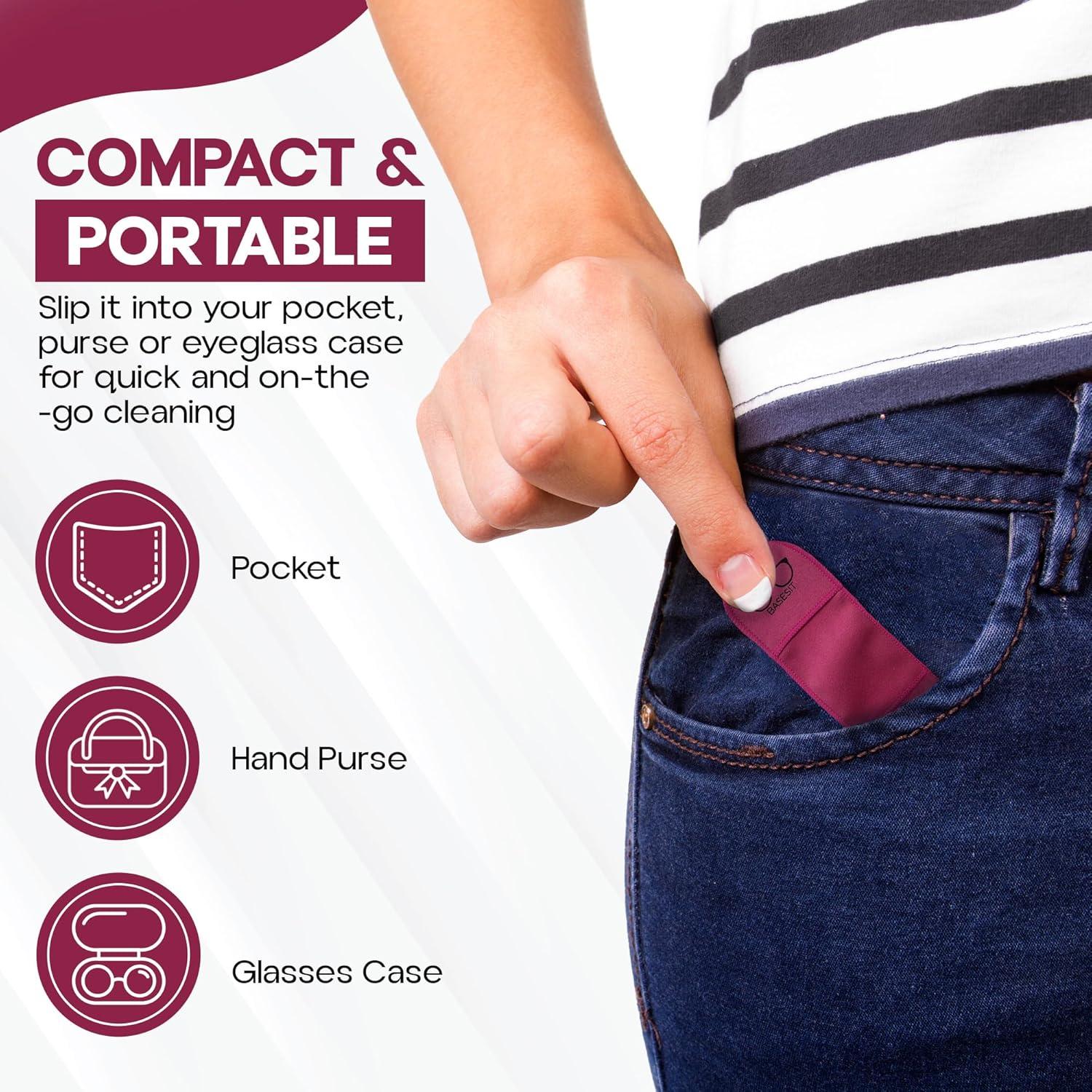 Paño Limpiador de Gafas Basesit 4 Pack Microfibra Rosa/Verde