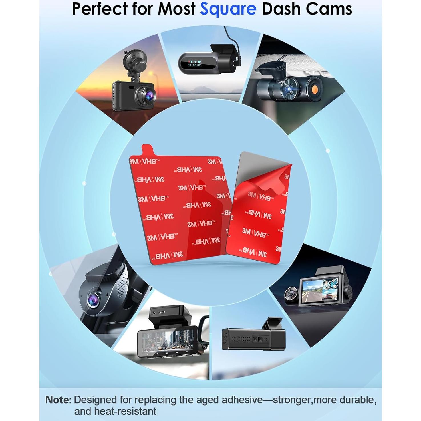 4 Almohadillas Adhesivas 3M VHB para Dash Cam VOLPORT