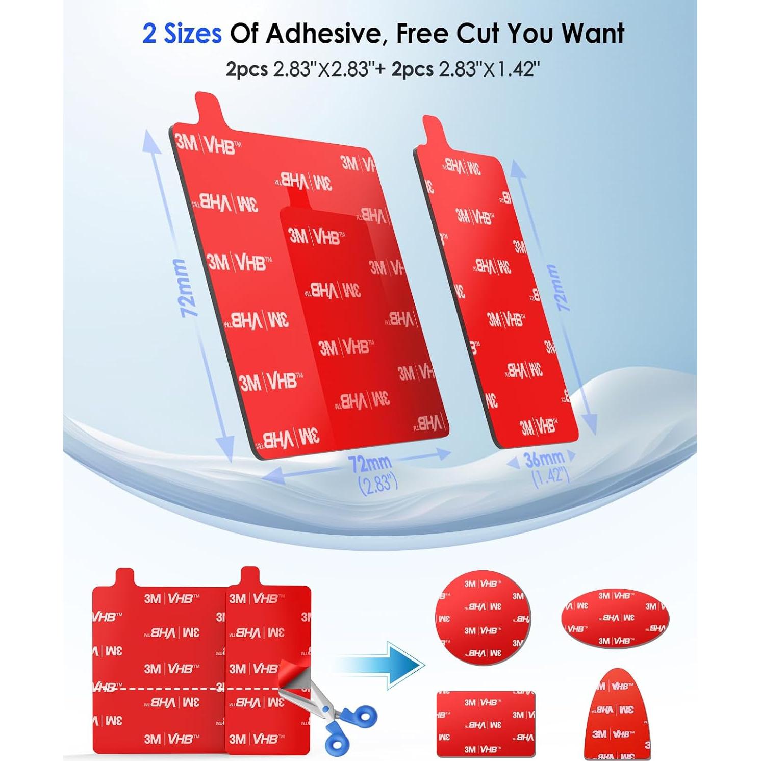 4 Almohadillas Adhesivas 3M VHB para Dash Cam VOLPORT