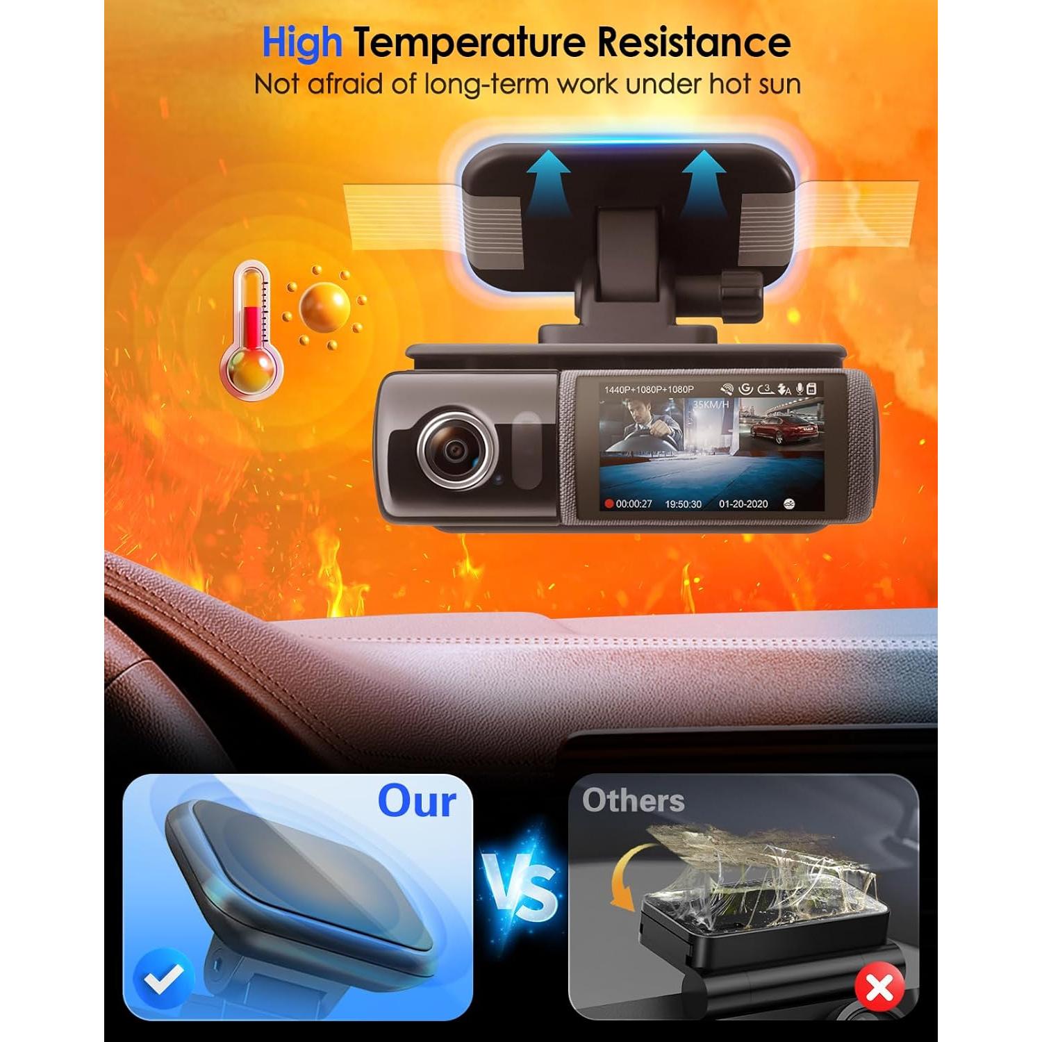 4 Almohadillas Adhesivas 3M VHB para Dash Cam VOLPORT