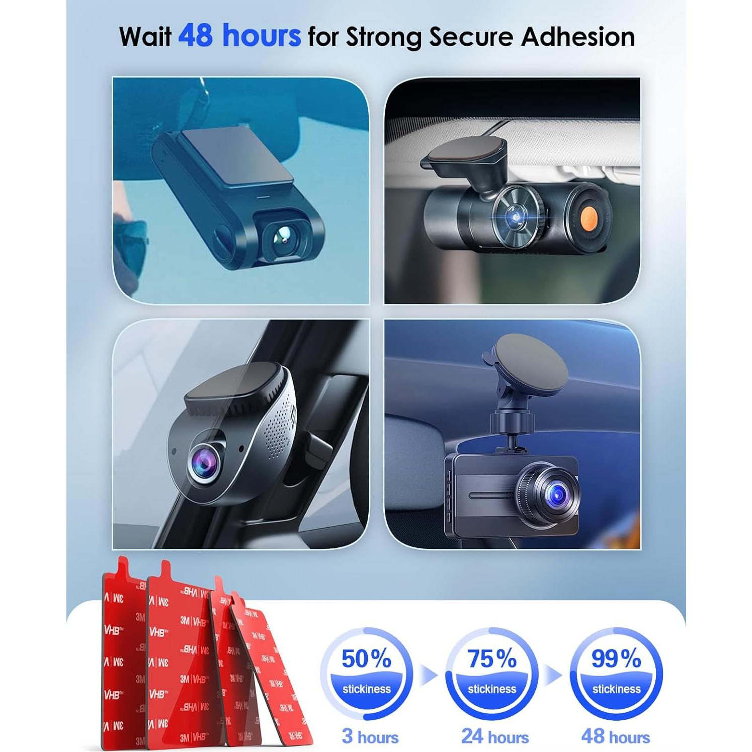 4 Almohadillas Adhesivas 3M VHB para Dash Cam VOLPORT