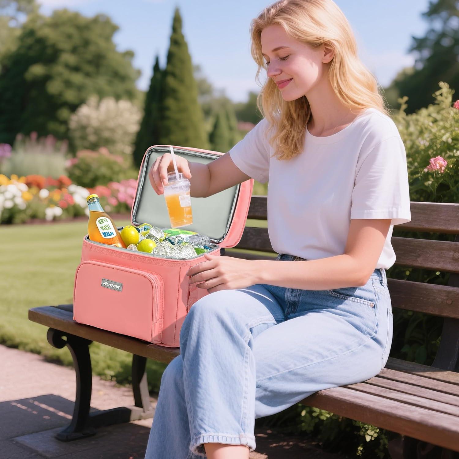 Bolsa Térmica Plegable Ruthfot Rosa 30L Aislante para Camping