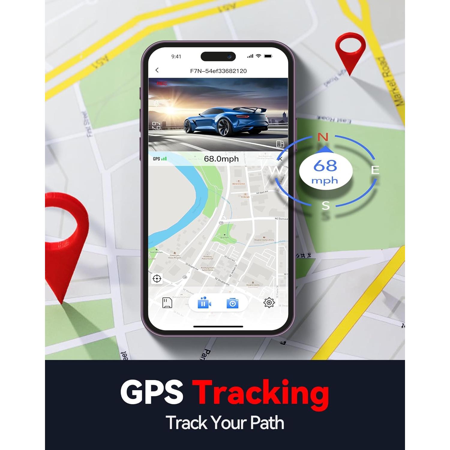 Cámara Dash REDTIGER F7N 4K Doble Delantera y Trasera GPS