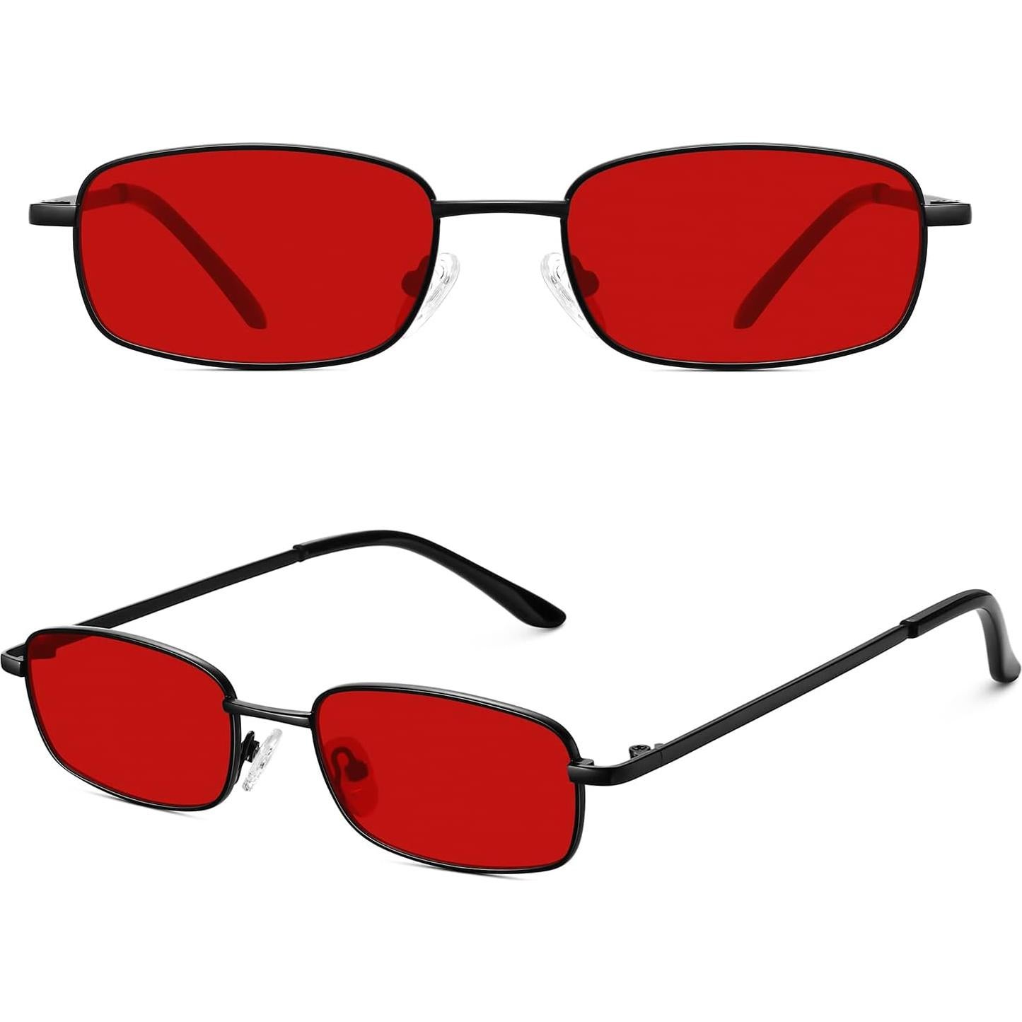 Gafas de sol retro Fozono UV400 marco cuadrado negro