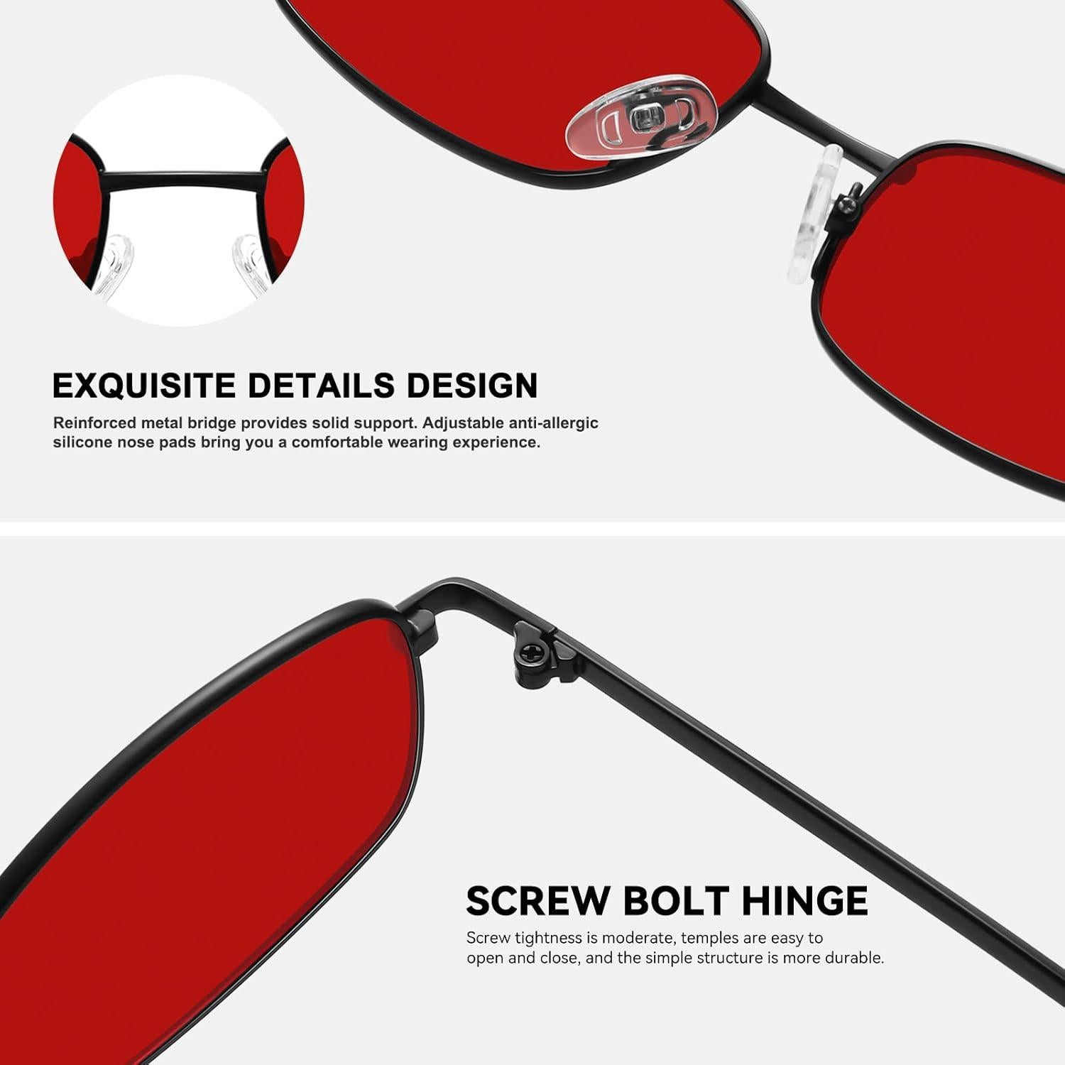 Gafas de sol retro Fozono UV400 marco cuadrado negro